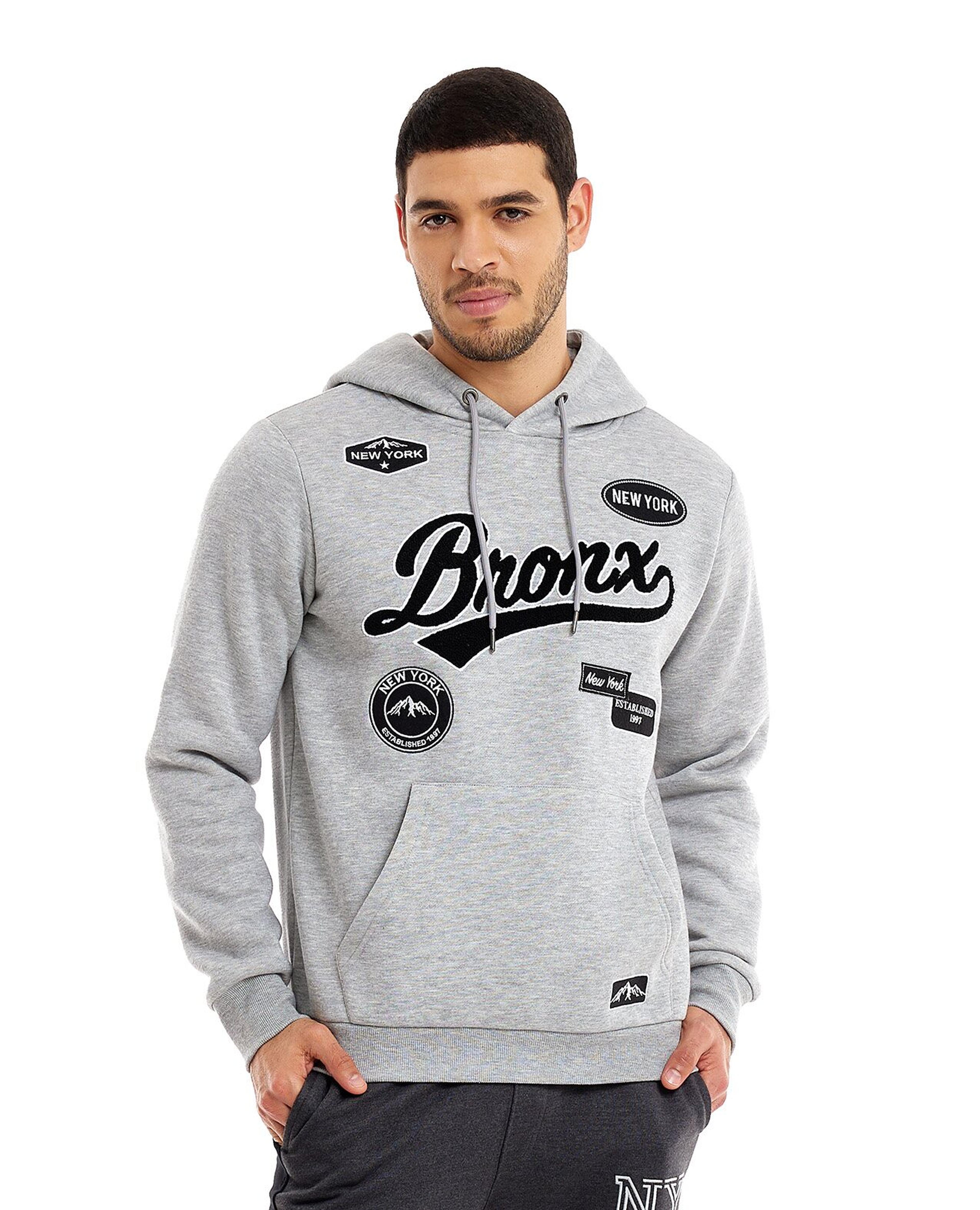 Embroidered Hoodie with Long Sleeves