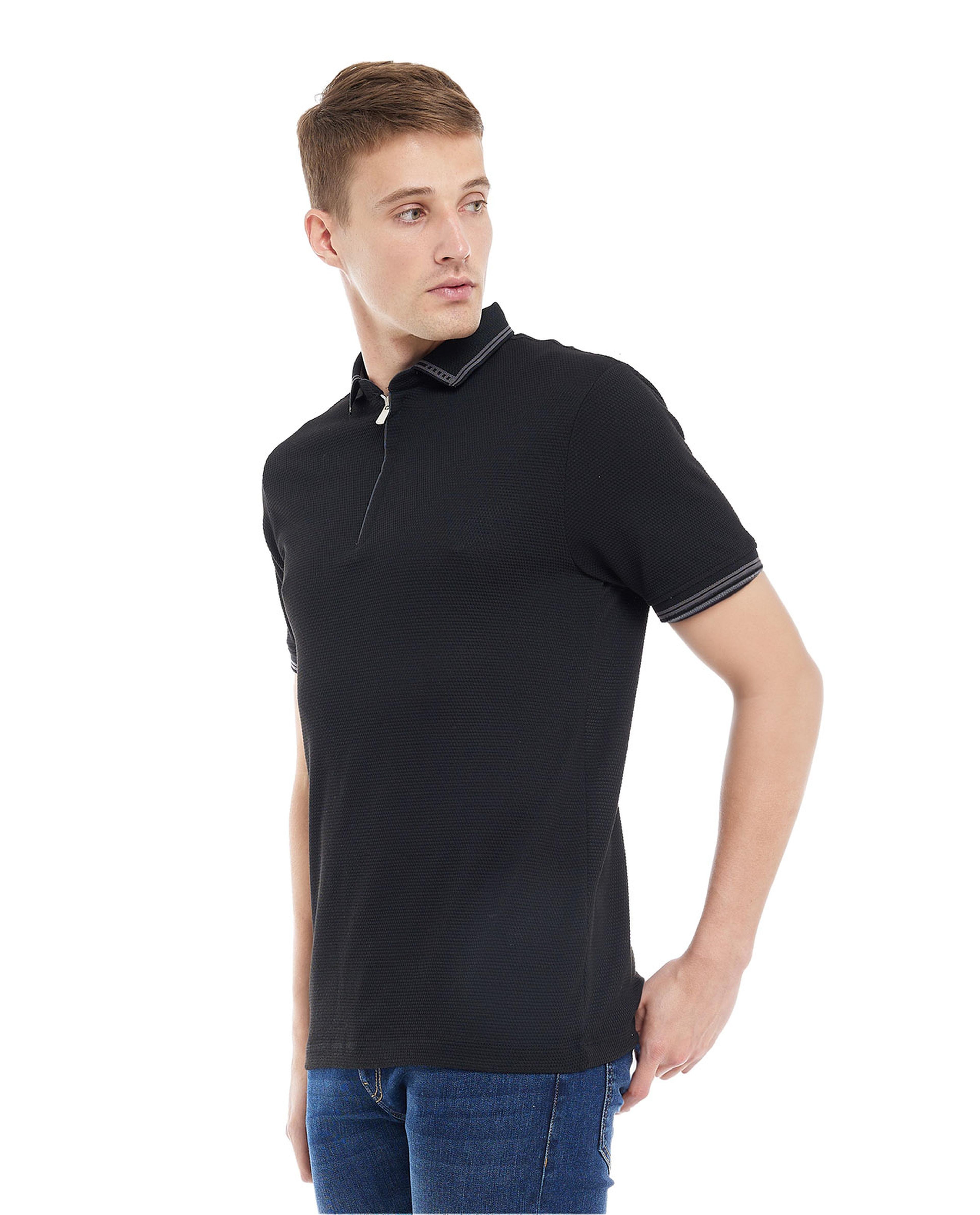 Tipping Detail Polo T-Shirt with Short Sleeves