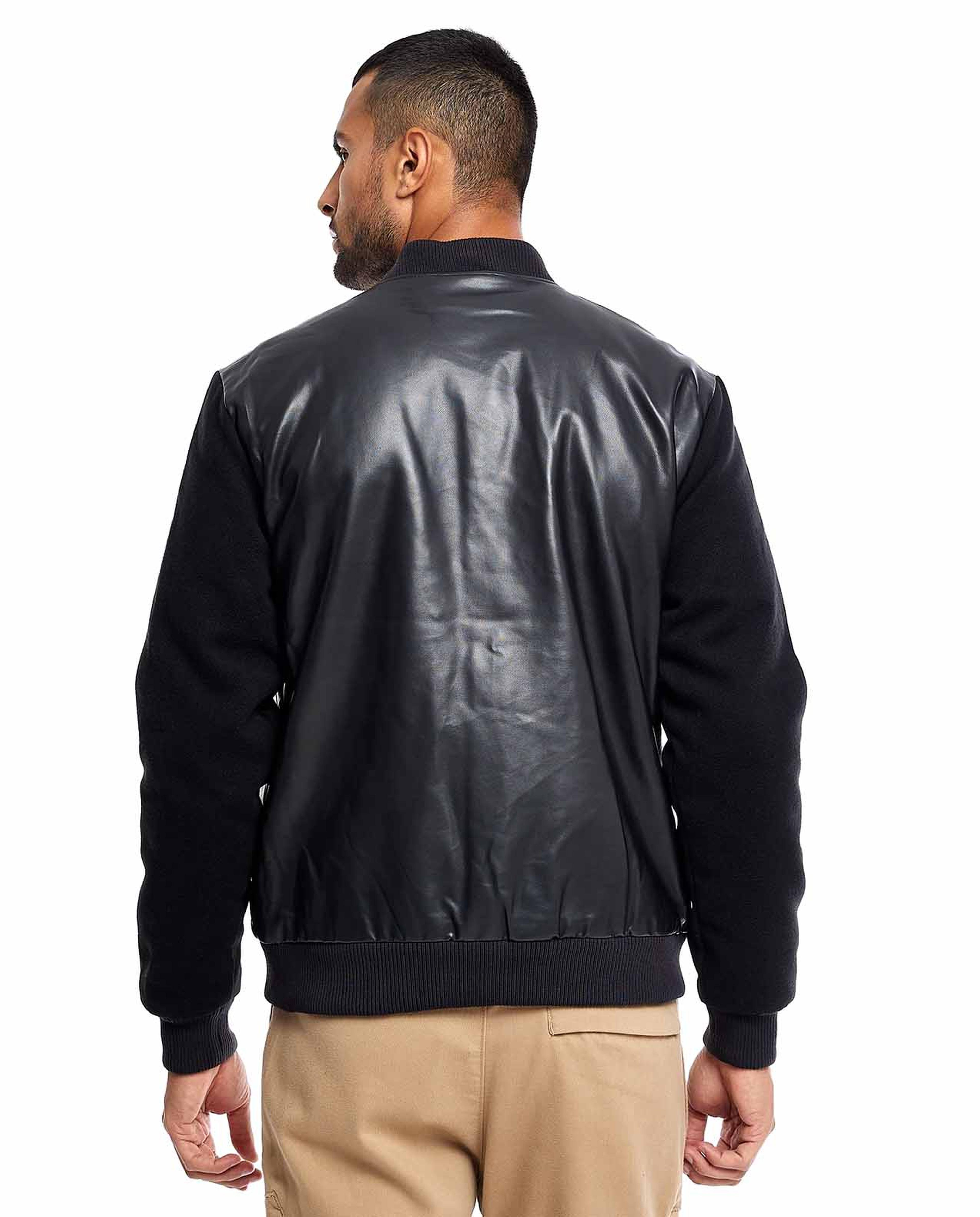 Applique Detail Bomber Jacket with Snap Closure