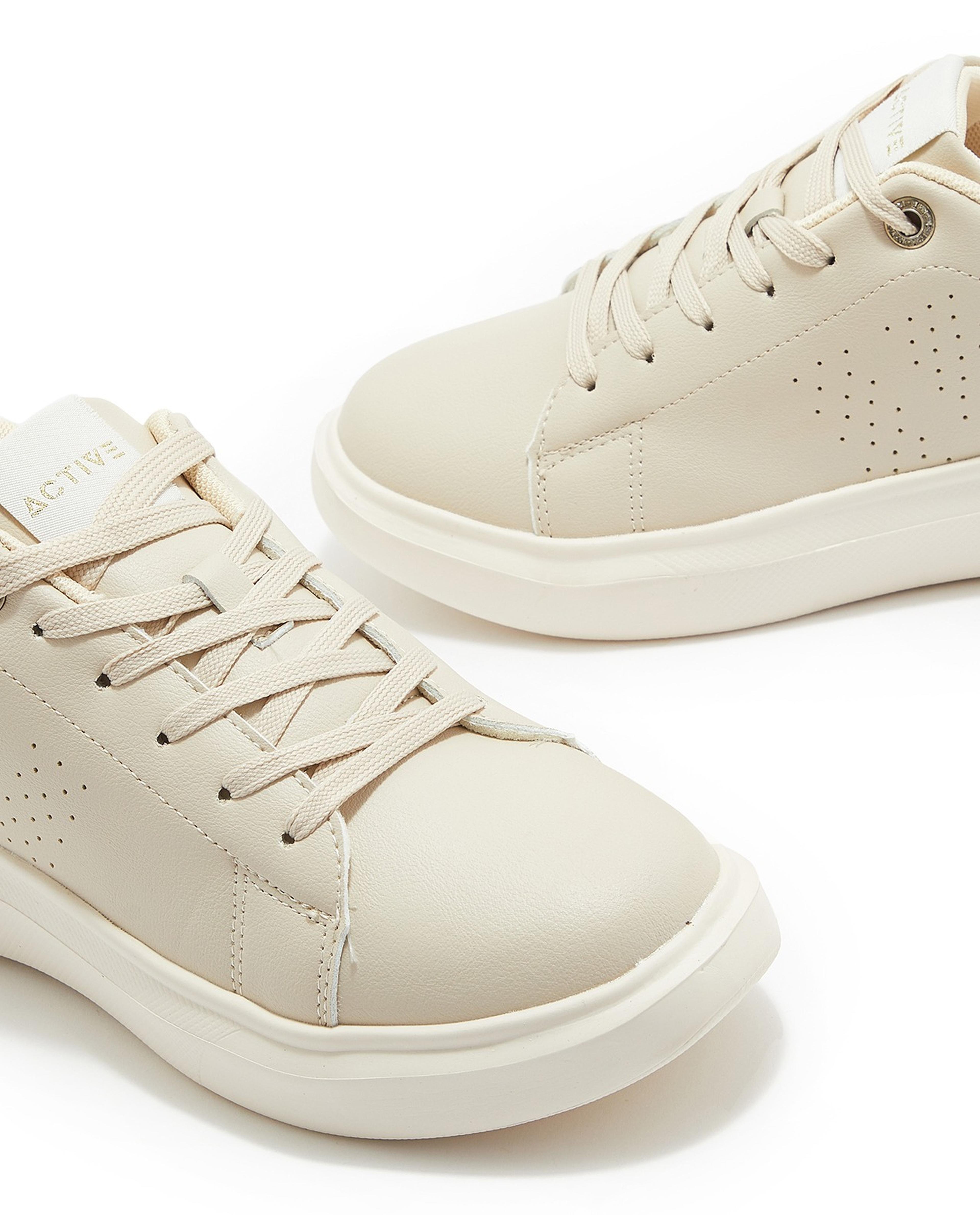 Solid Lace-Up Sneakers