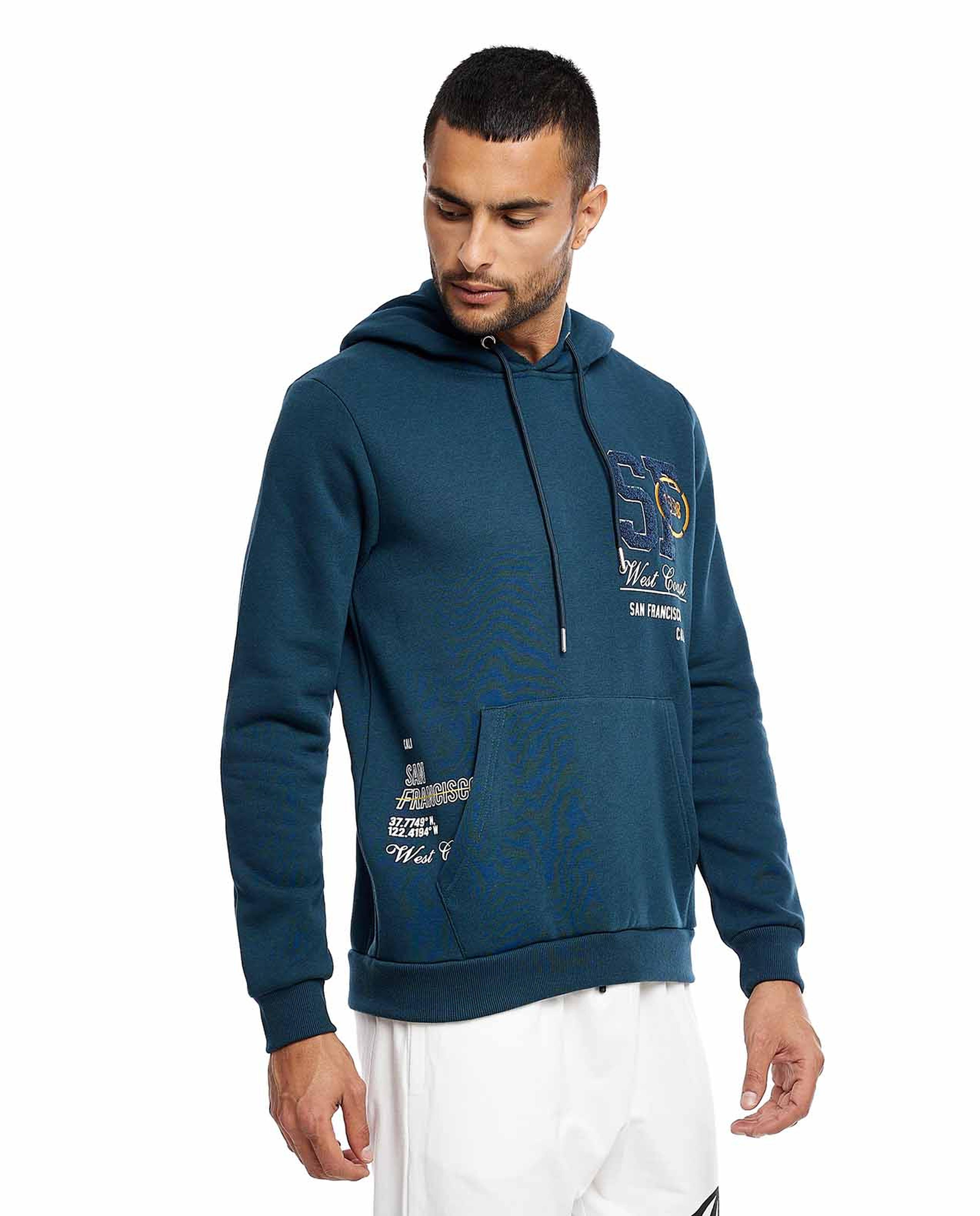 Applique Detail Hoodie with Long Sleeves