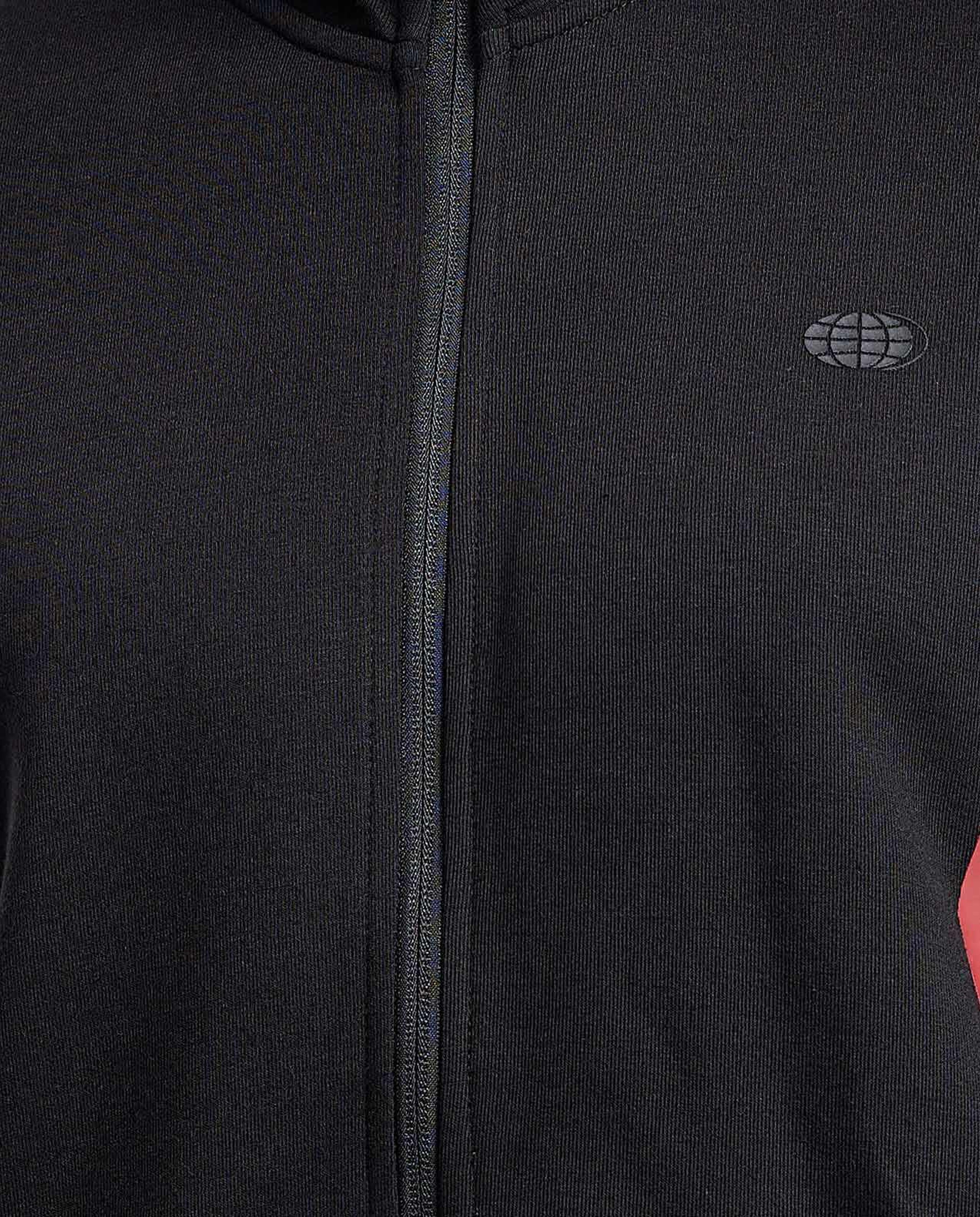 Contrast Detail Track Jacket with Zipper Closure