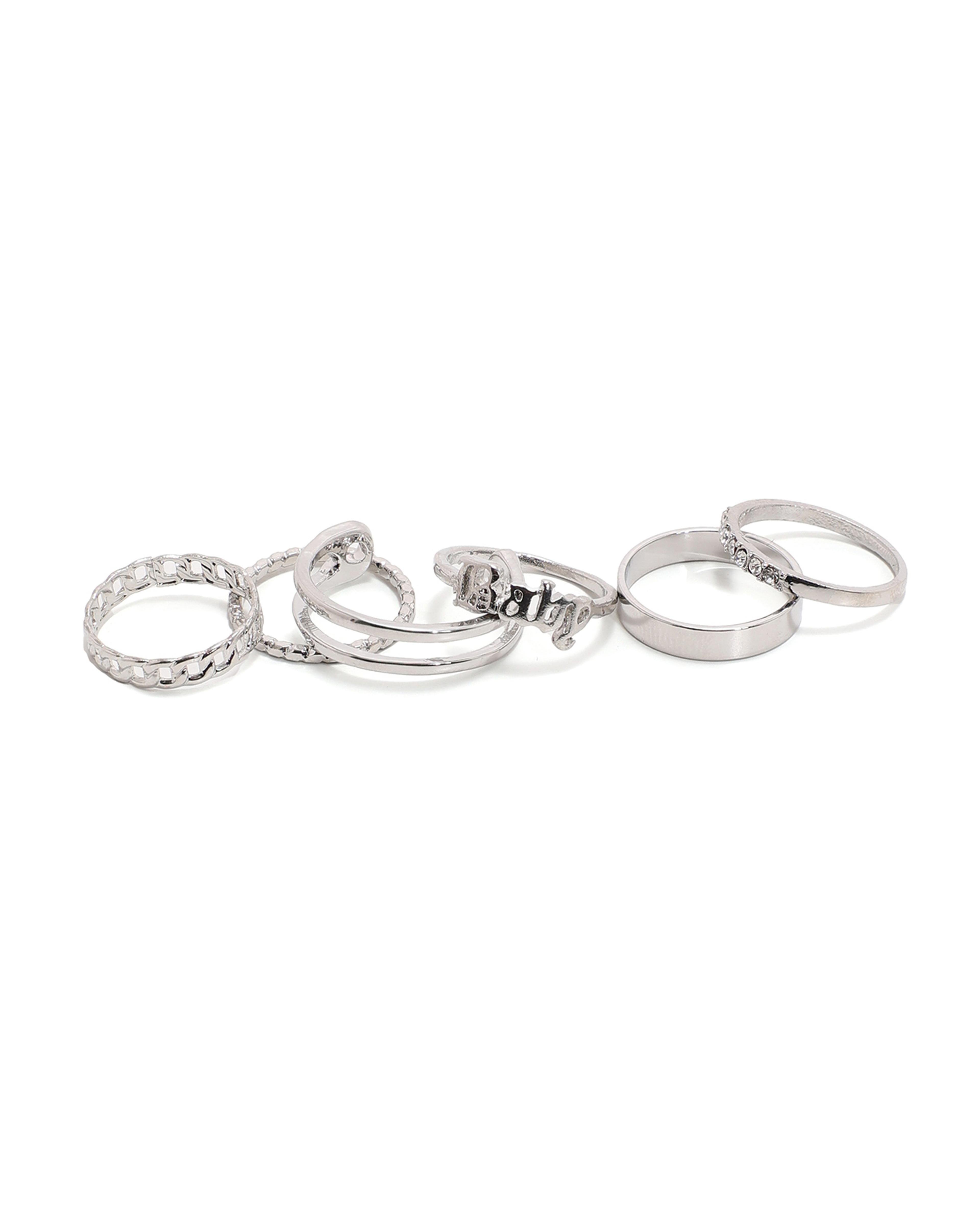 Multipack Silver-Tone Rings
