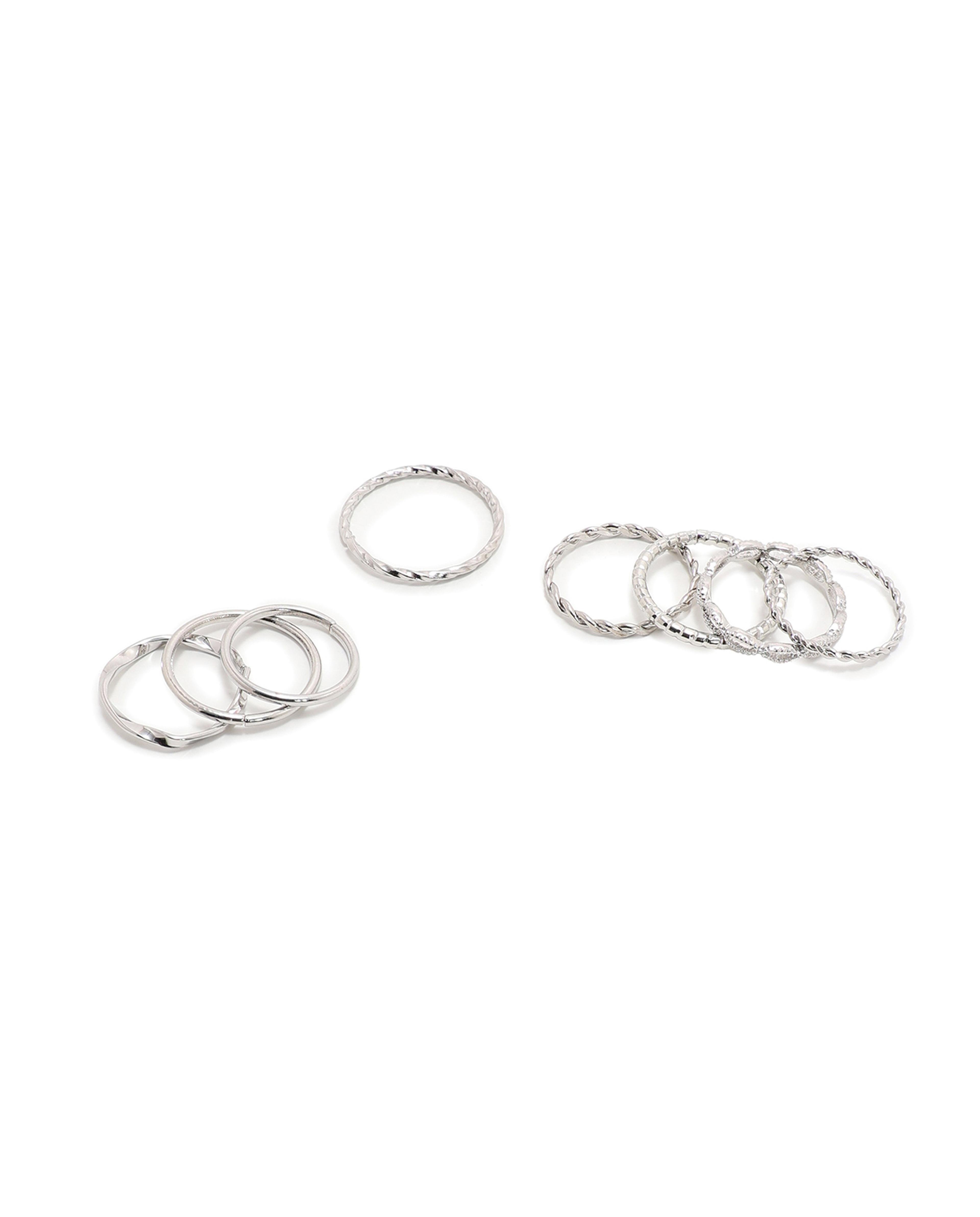 Multipack Silver-Tone Rings