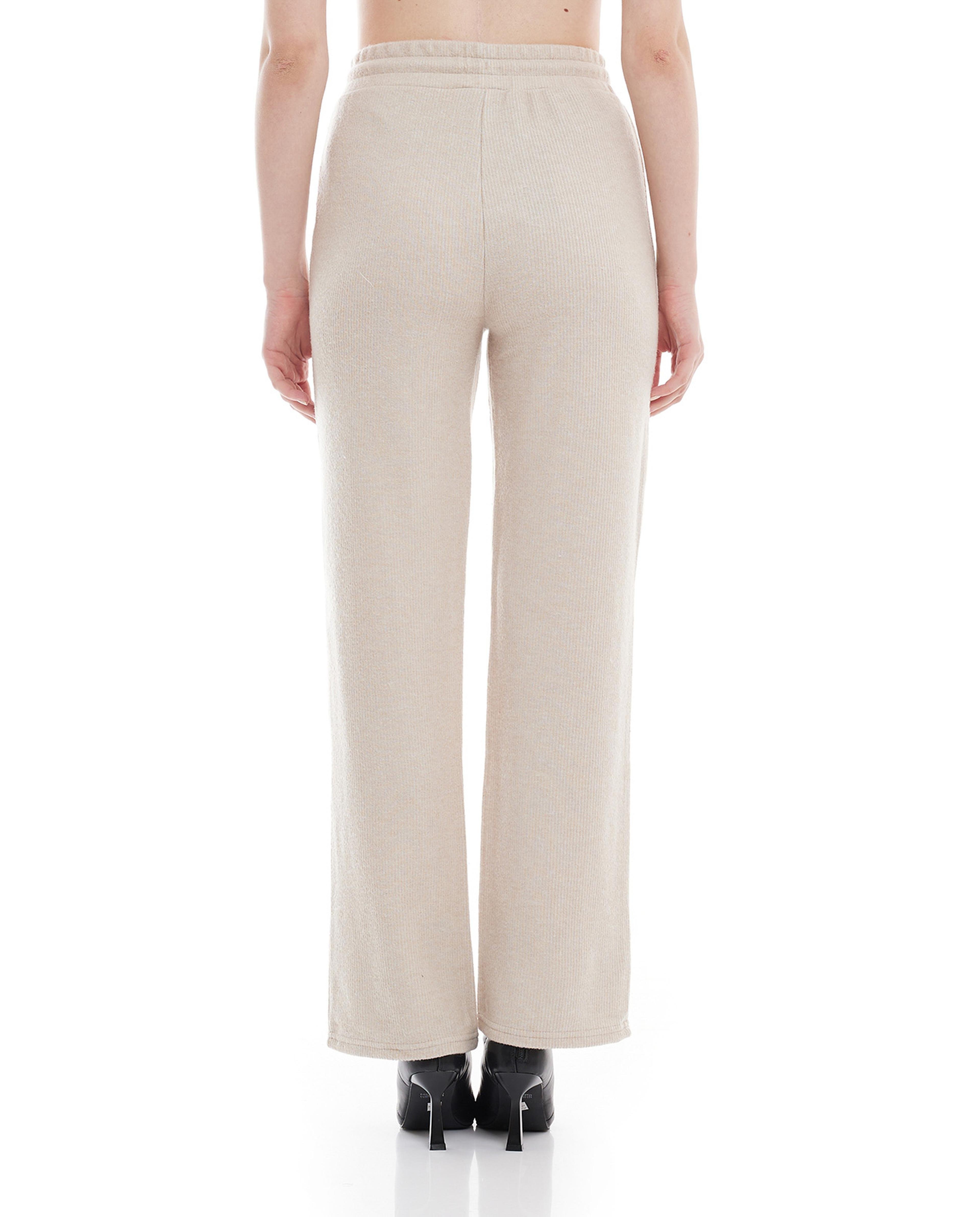 Ribbed Wide Leg Pants with Elastic Waist