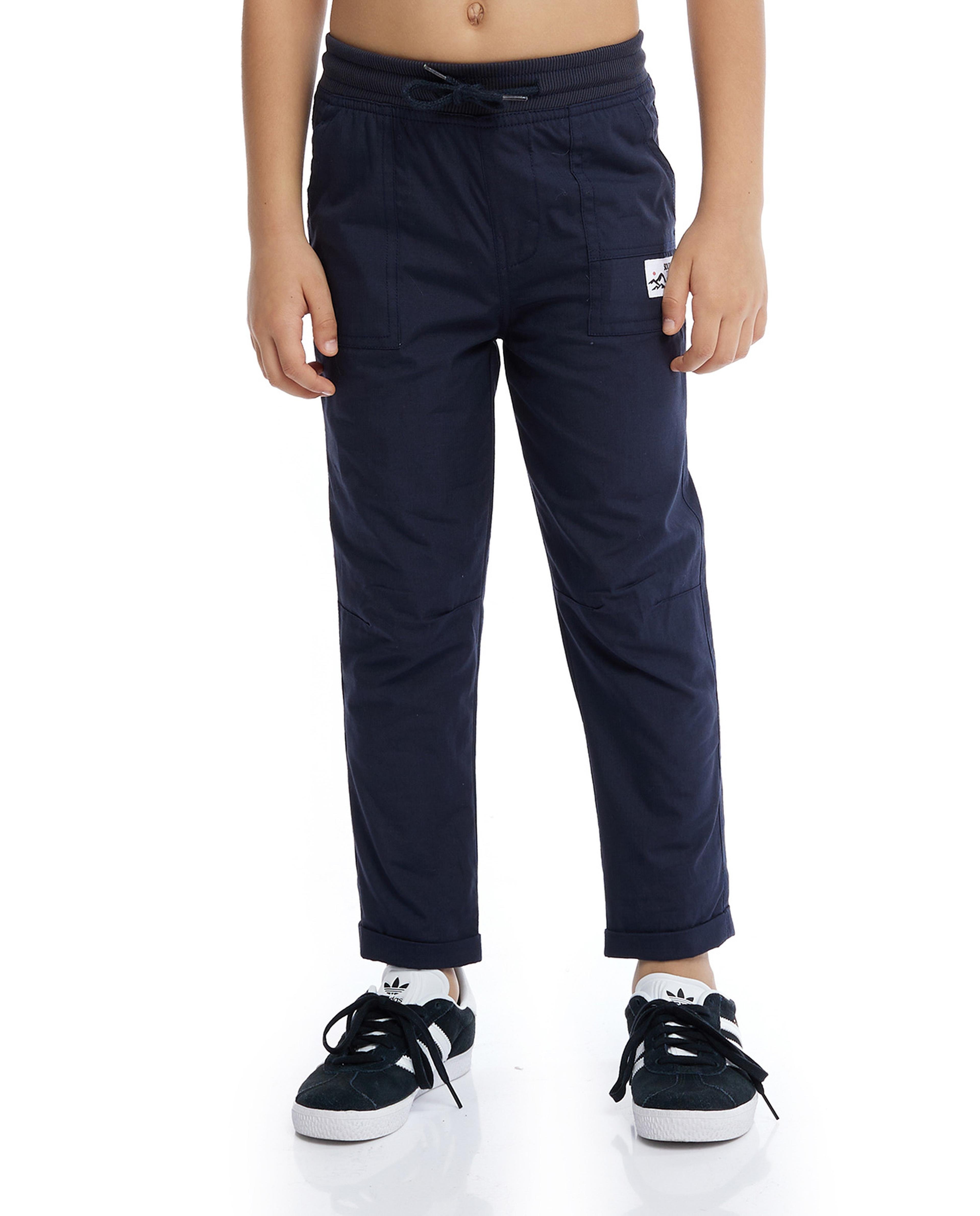 Solid Pants with Drawstring Waist