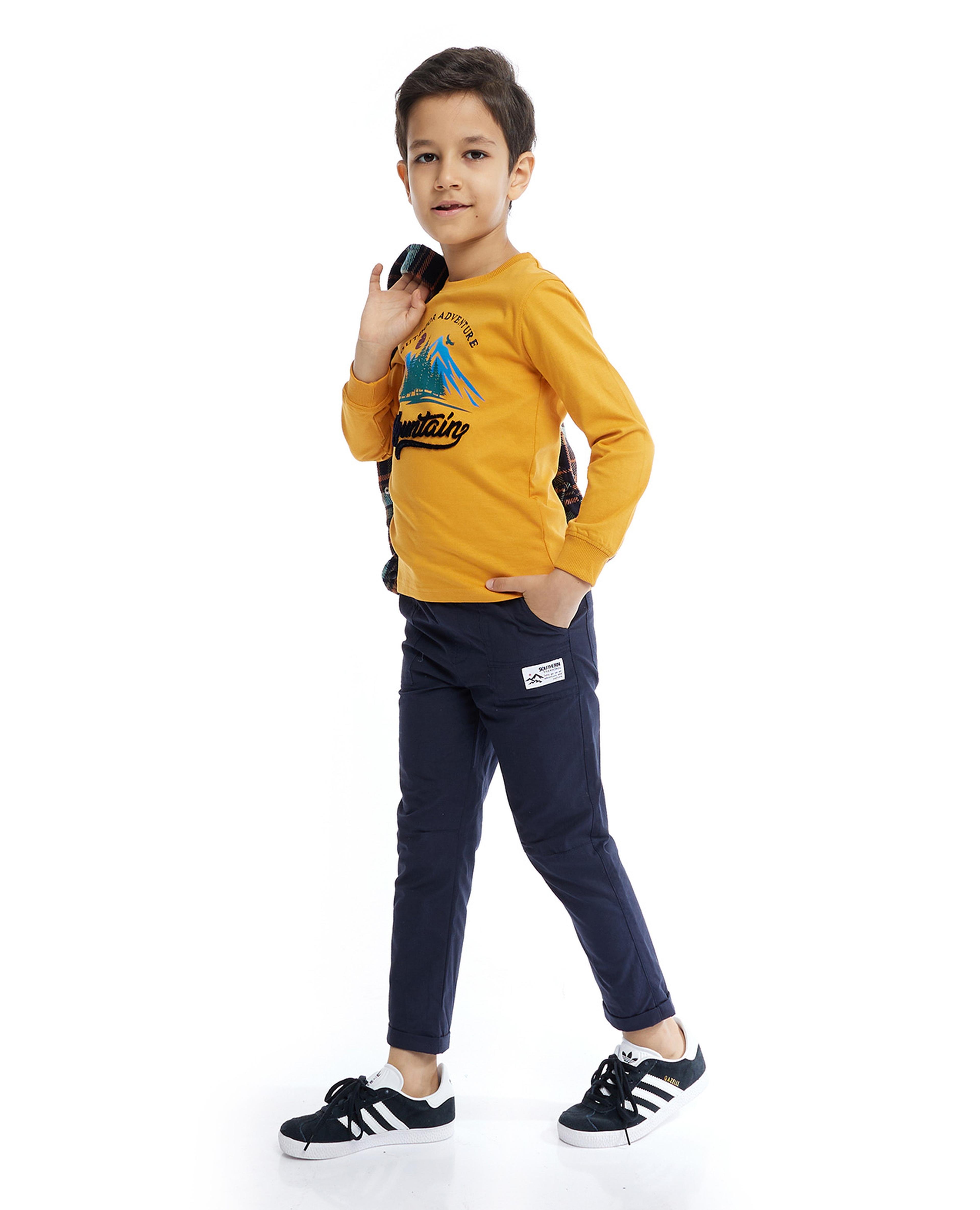 Buy GINI & JONY Solid Cotton Blend Regular Fit Boys Trousers | Shoppers Stop-anthinhphatland.vn