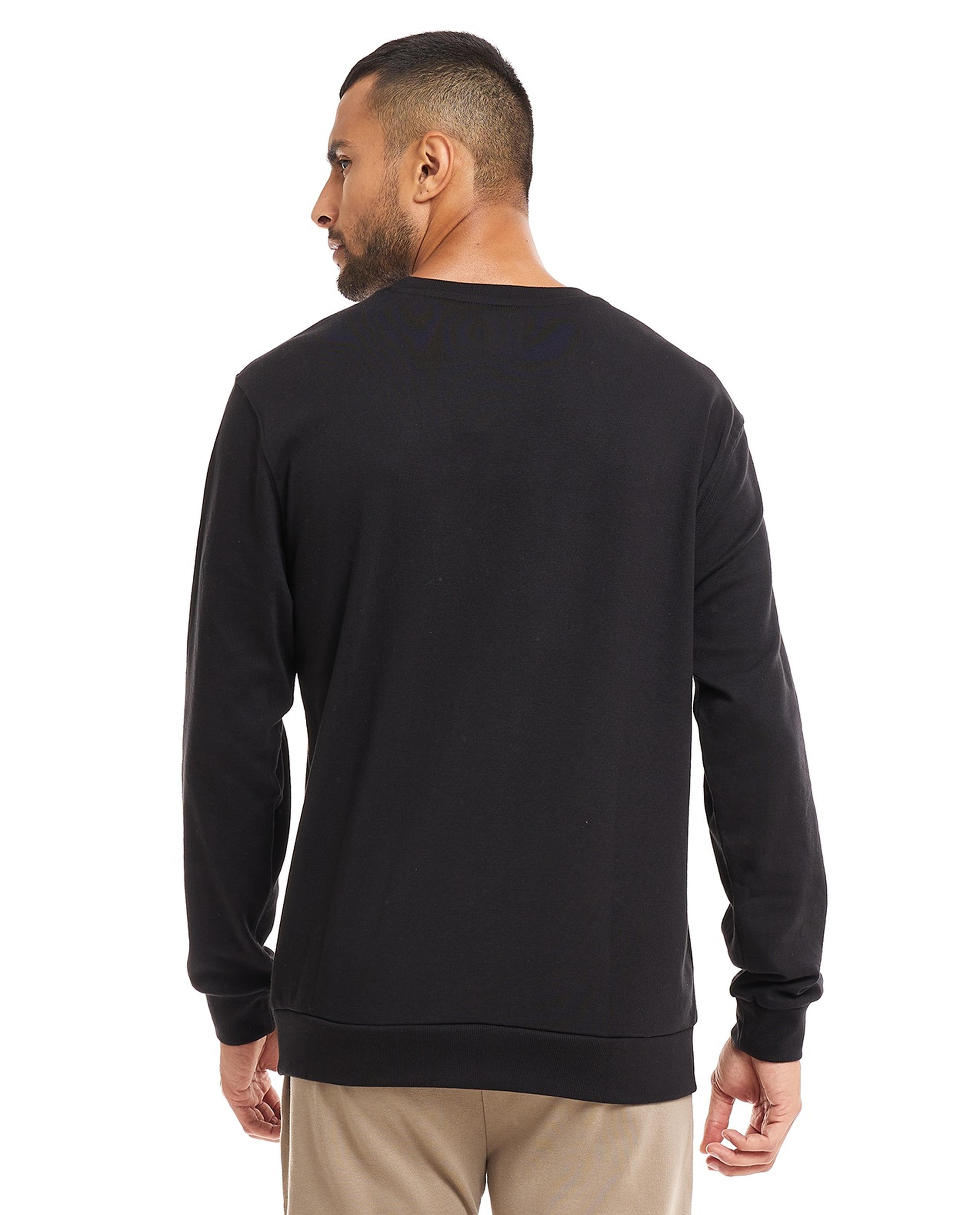 Print Detail Sweatshirt with Crew Neck and Long Sleeves