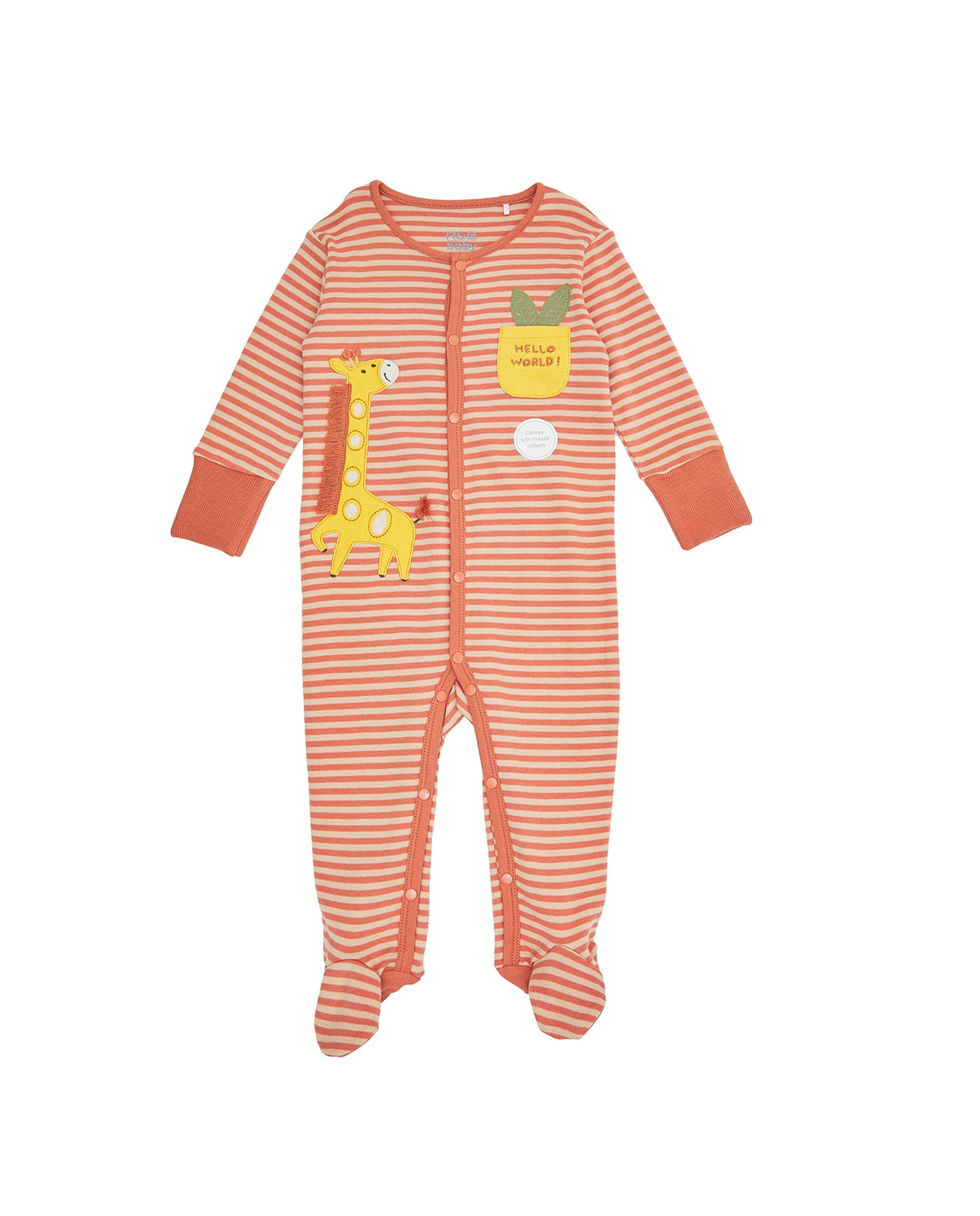 Striped Footed Sleepsuit