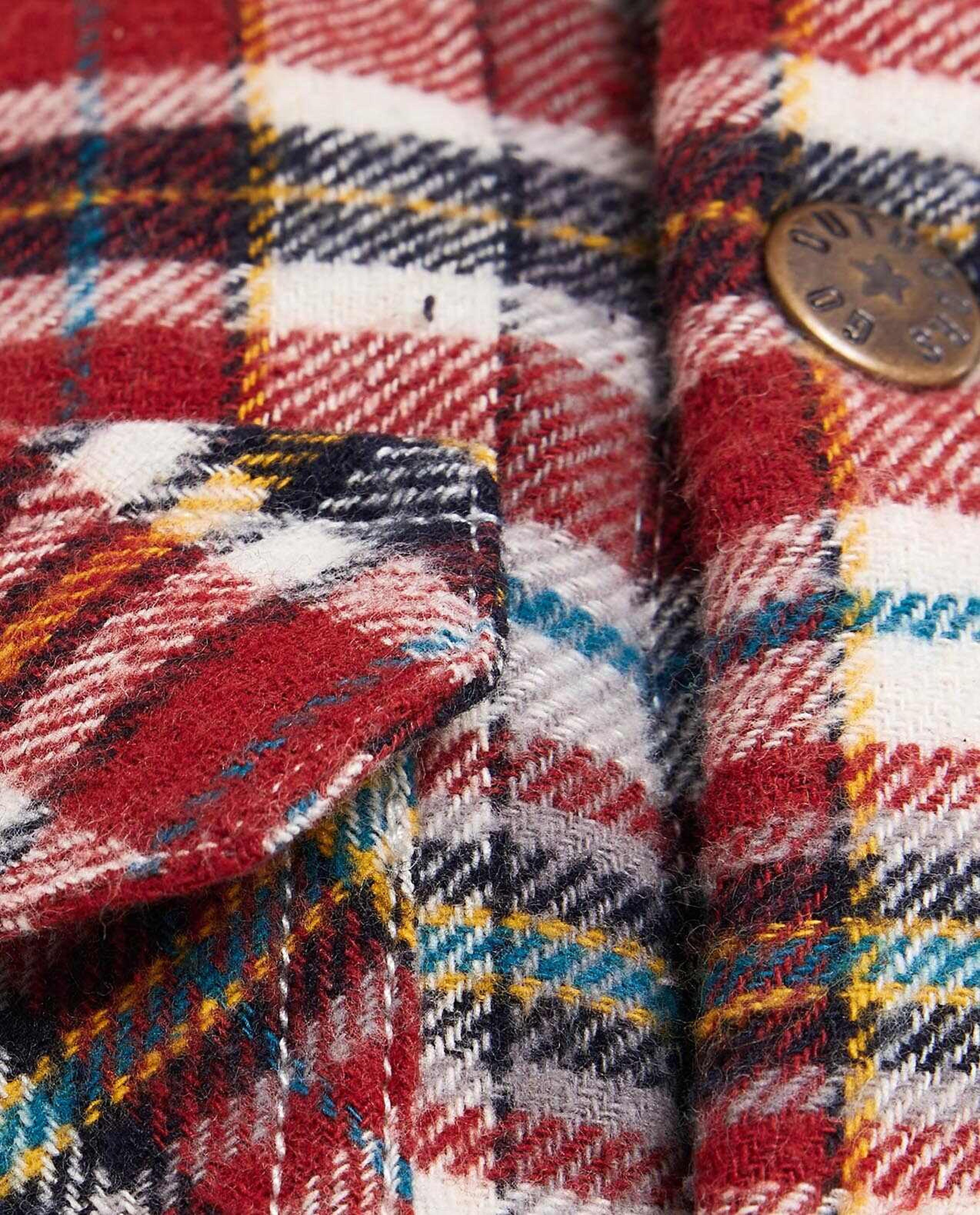 Plaid Shacket with Spread Collar and Long Sleeves
