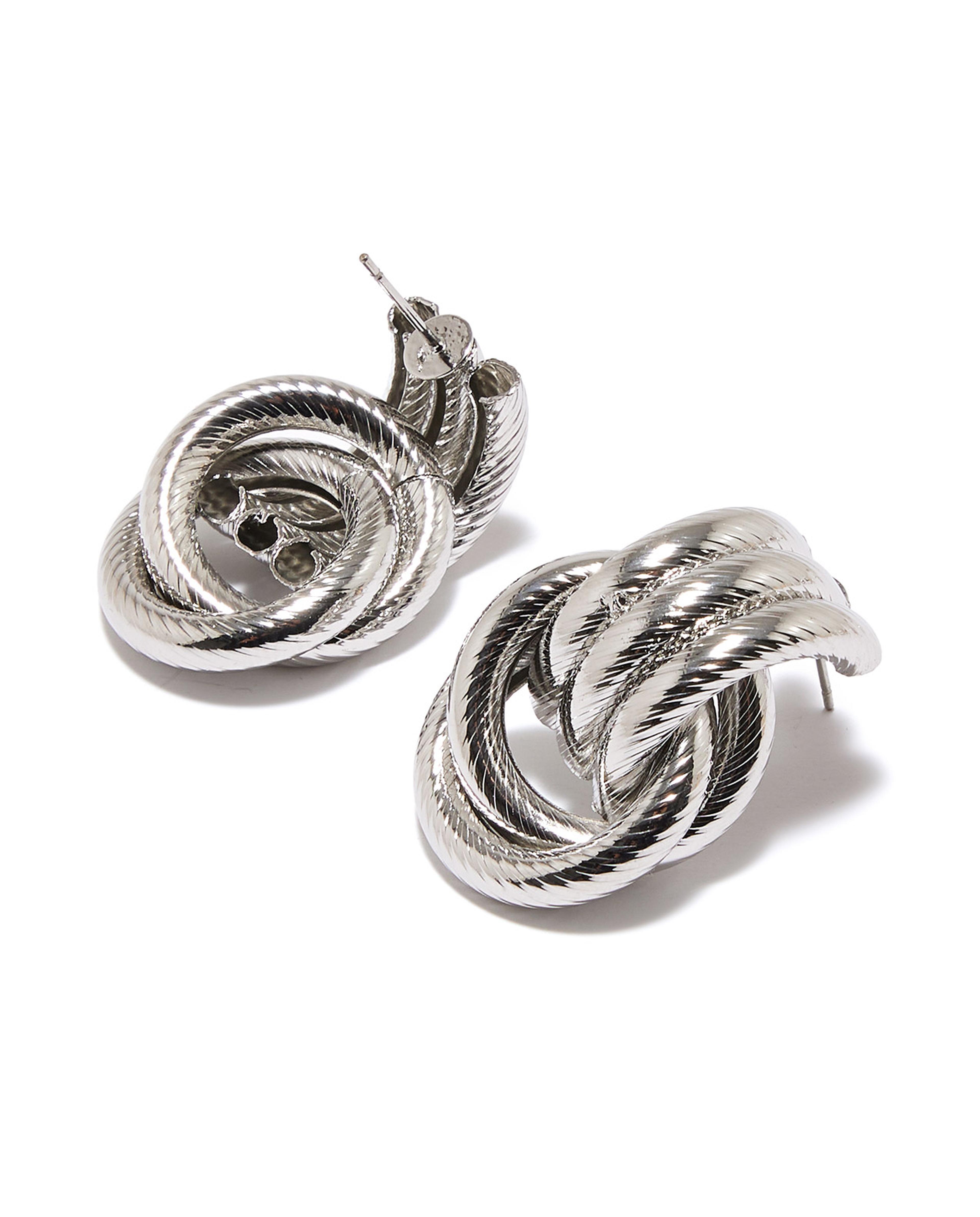 Silver-Tone Knotted Earrings