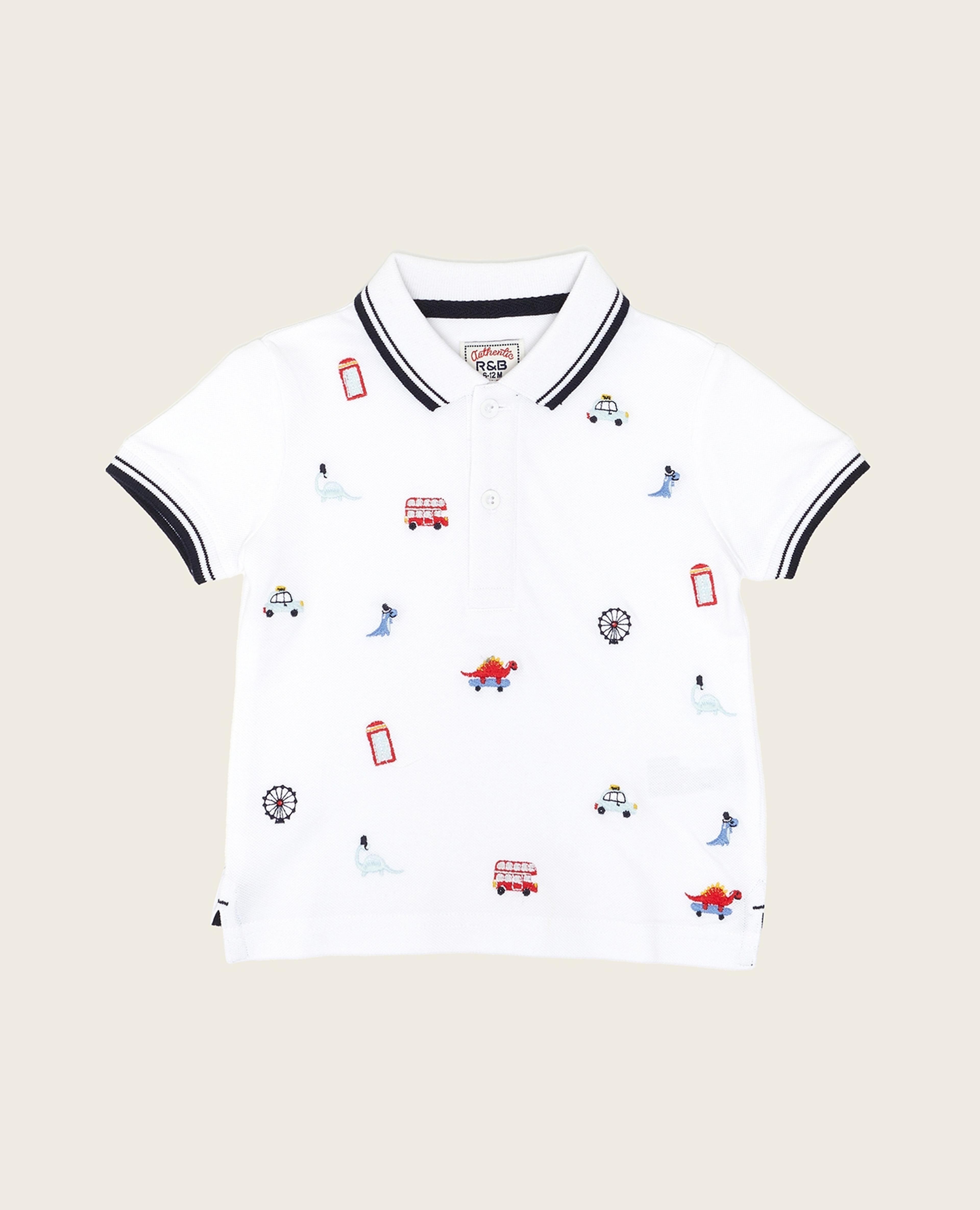 Embroidered Polo T-Shirt with Short Sleeves