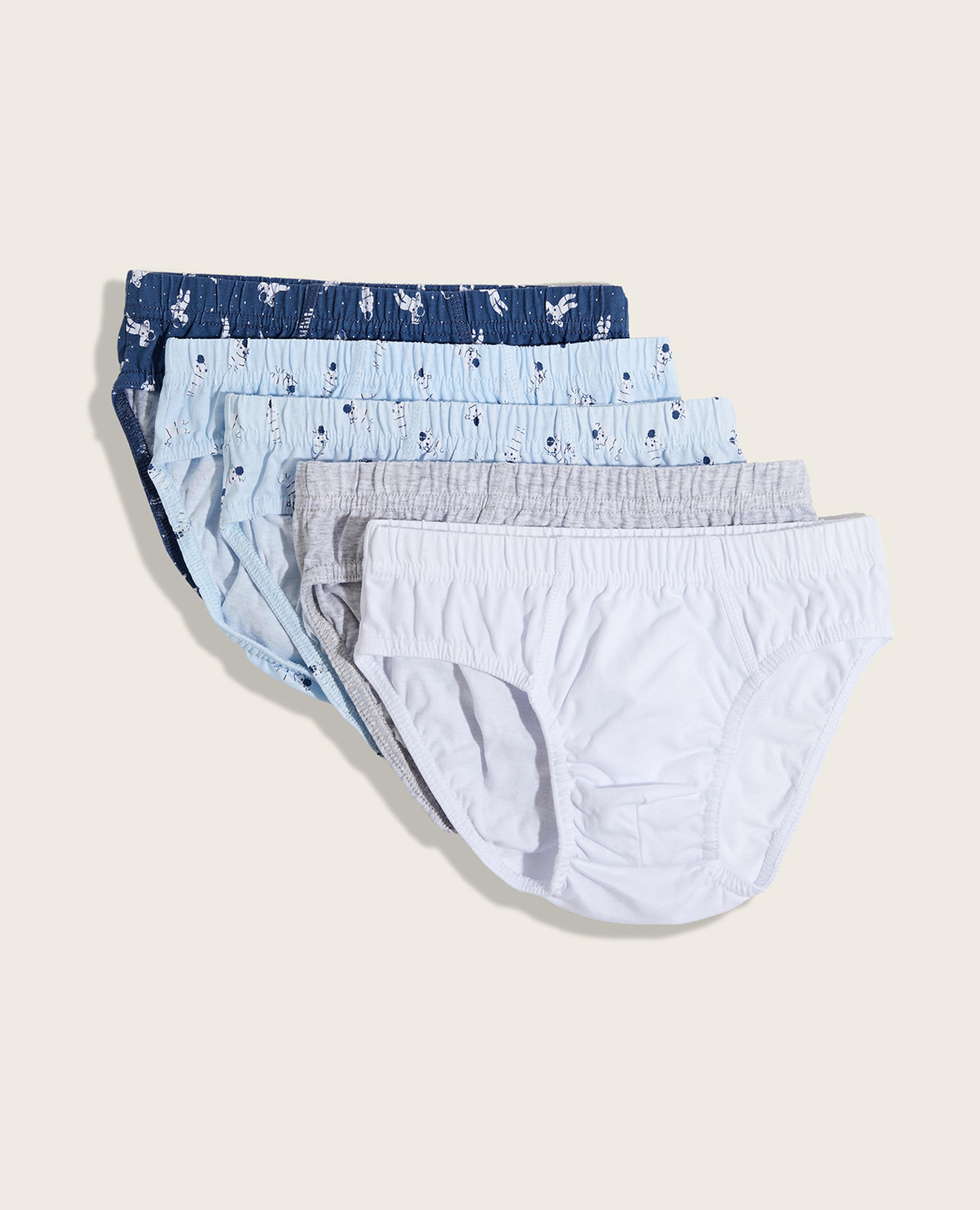 Pack of 5 Solid and Printed Briefs