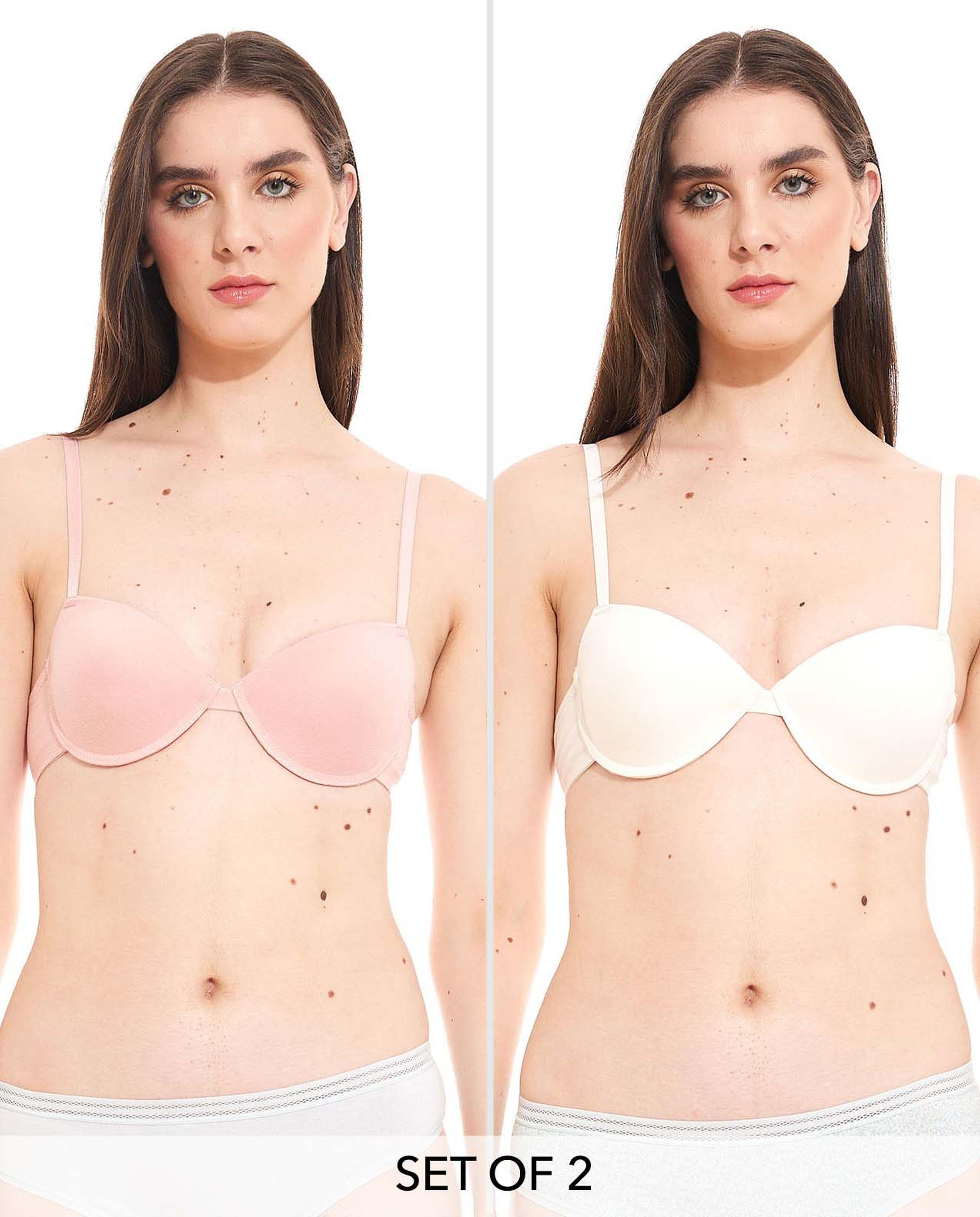 Shop Pack of 2 Solid Balcony Bras Online