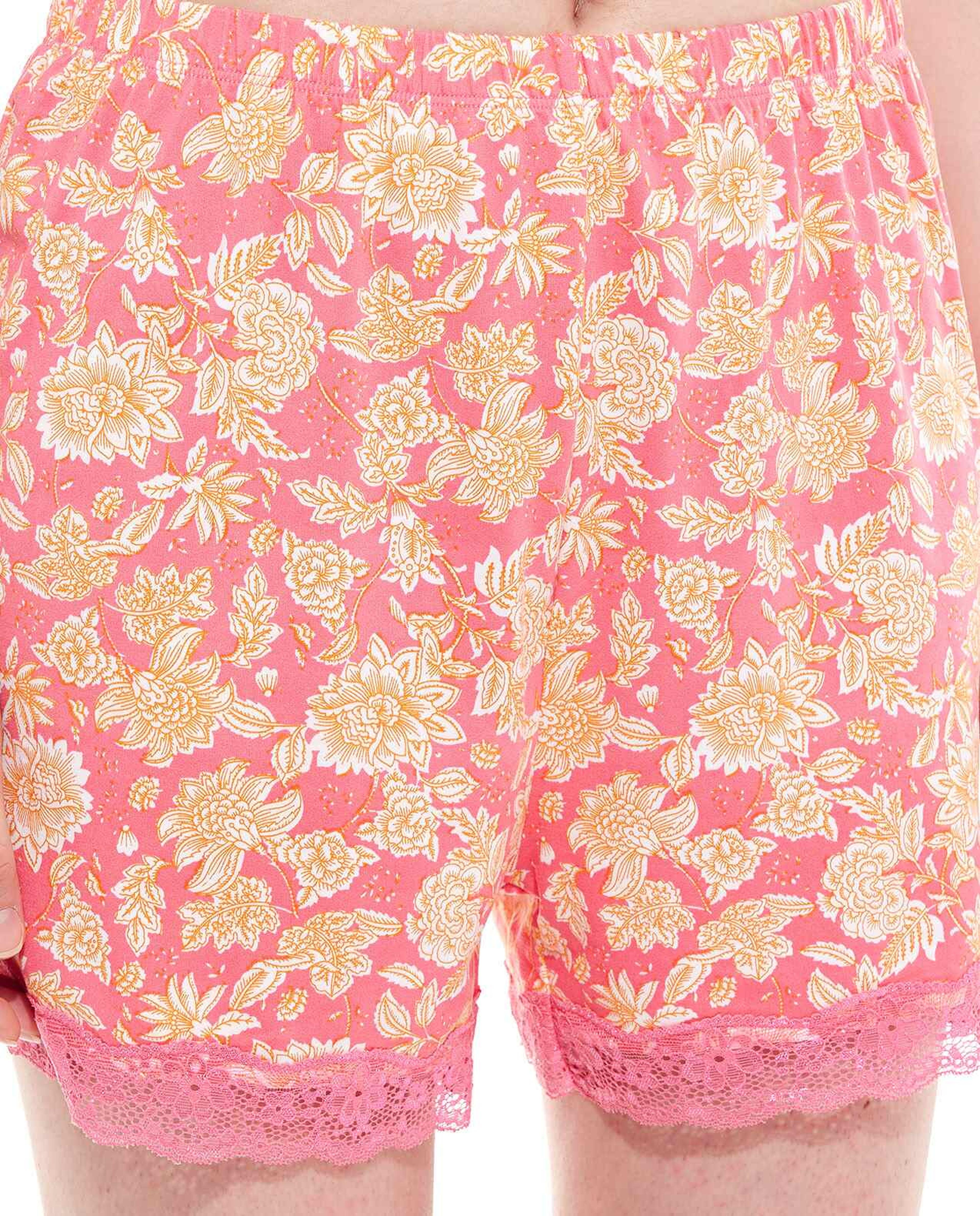Floral Printed Shorty Pajama Set