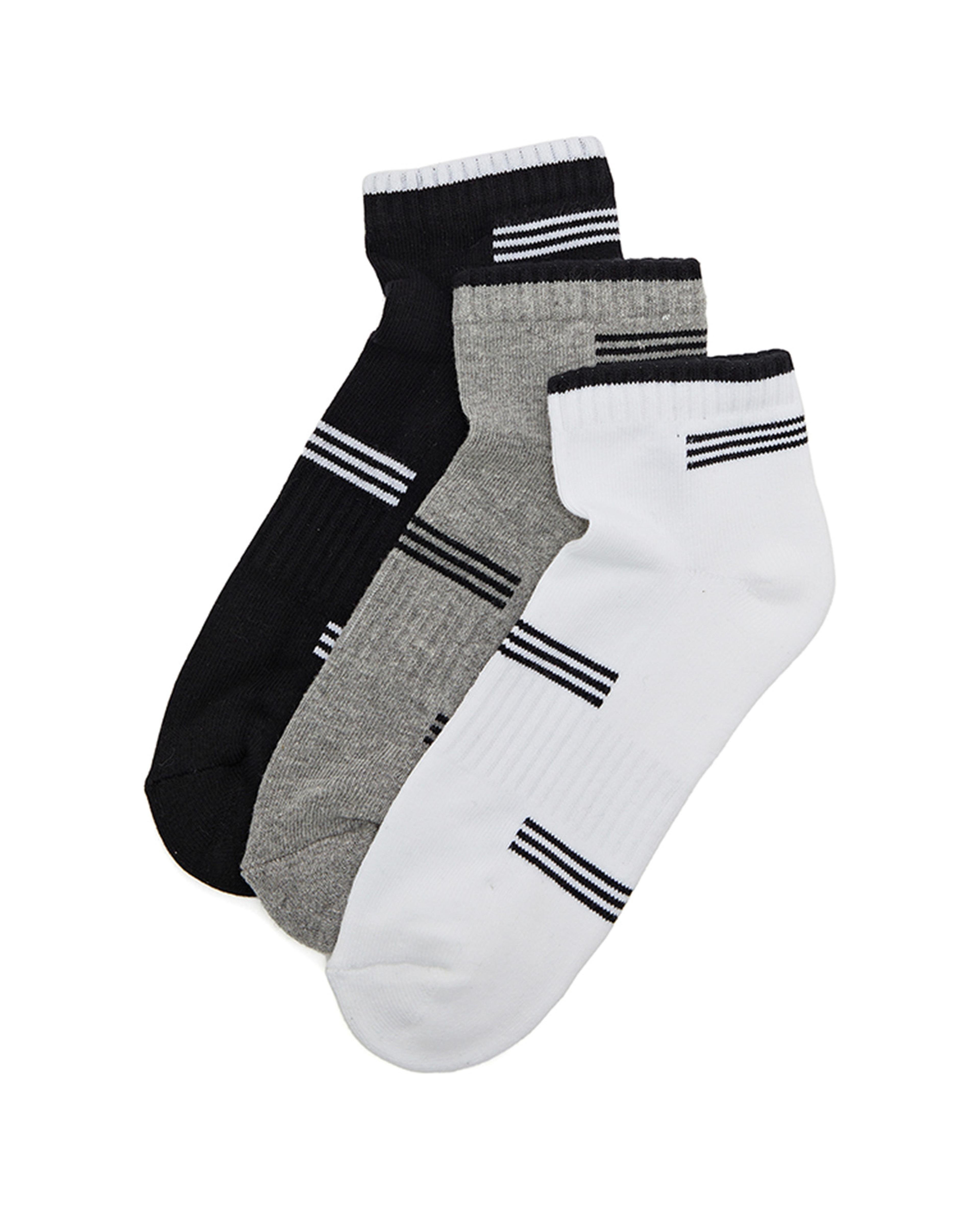 Pack of 3 Stripe Detail Ankle Socks