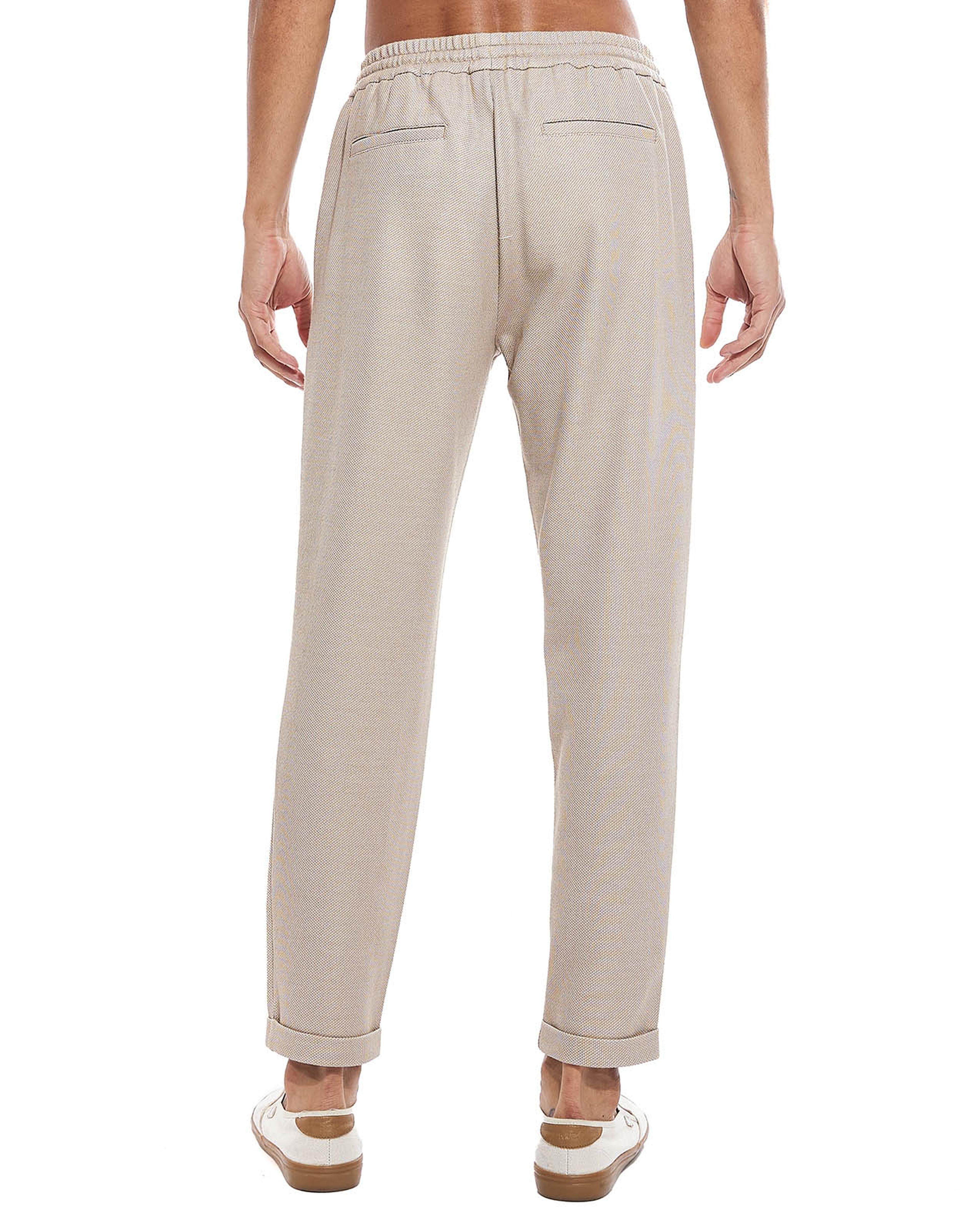 Textured Pants with Drawstring Waist