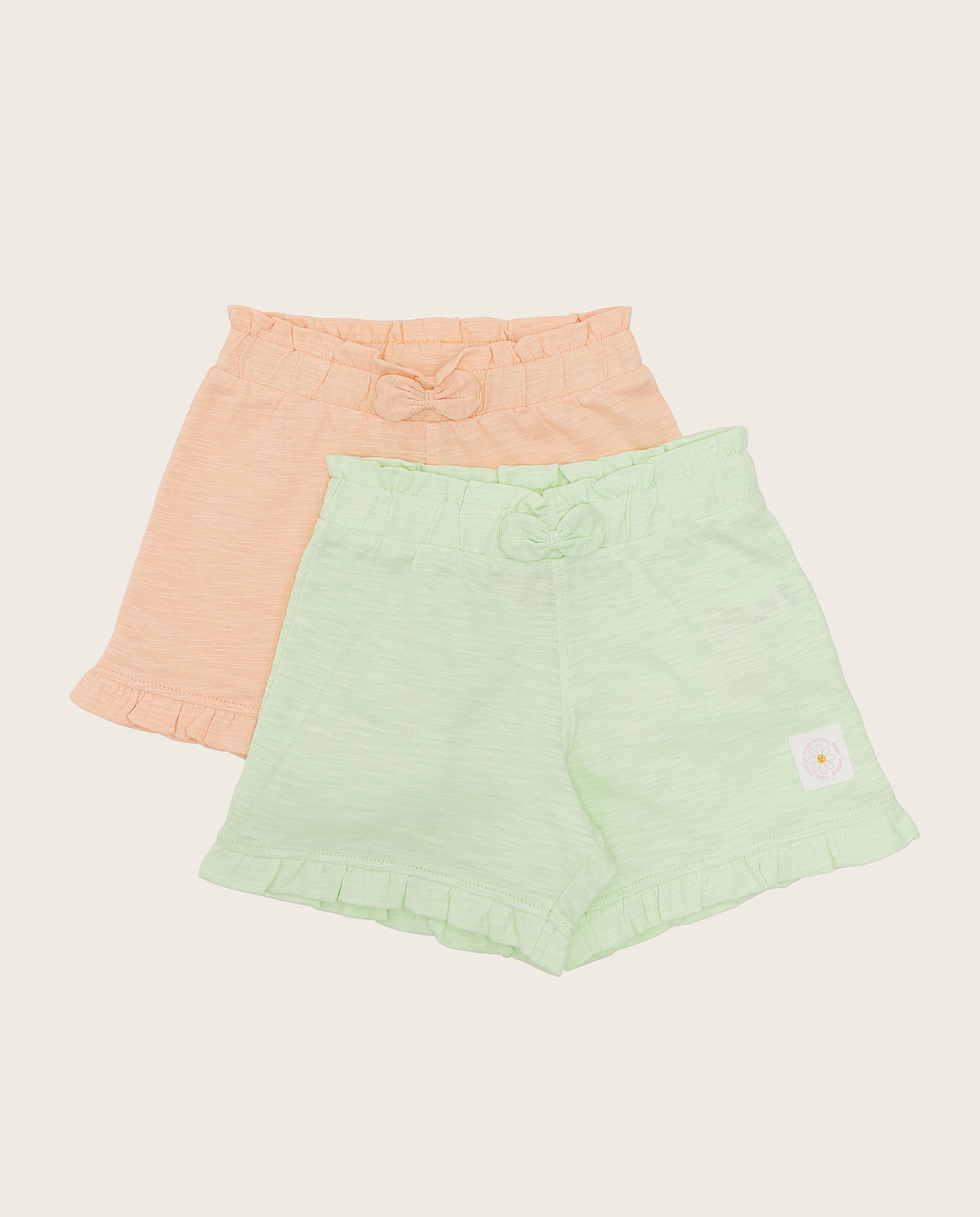 2 Pack Knitted Shorts with Elastic Waist