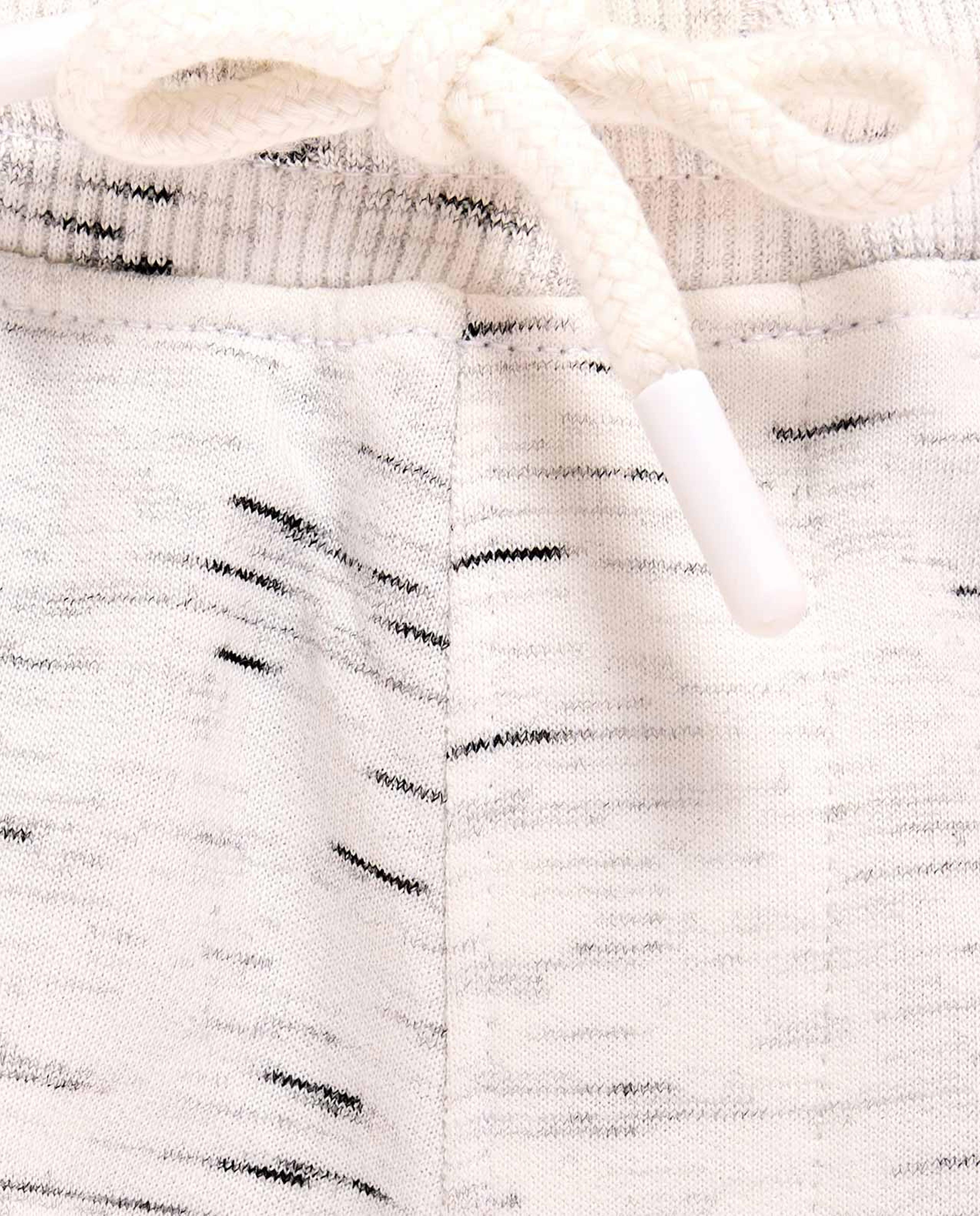 Printed Detail Shorts with Drawstring Waist
