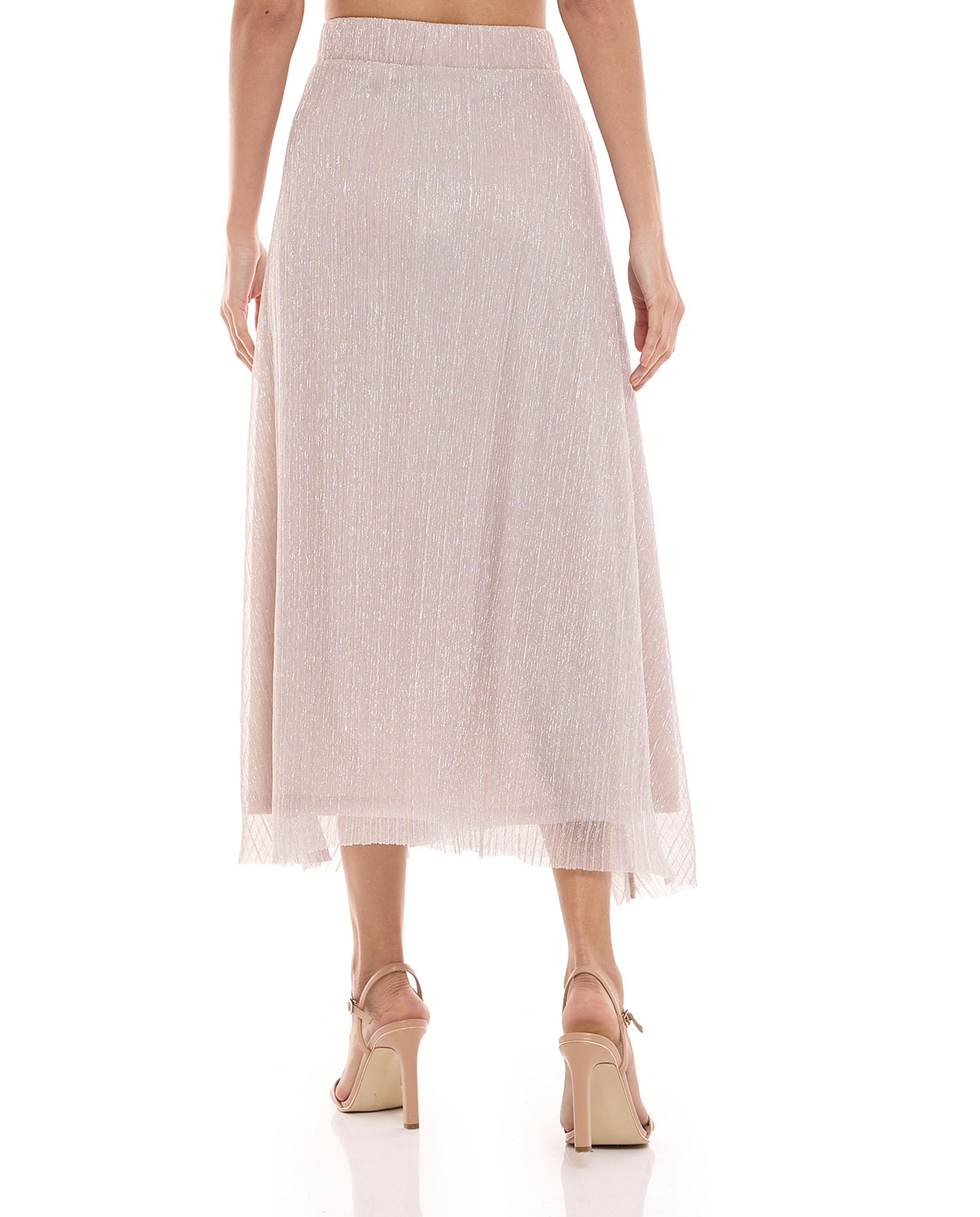 Shimmer A-Line Elastic Waist Skirt
