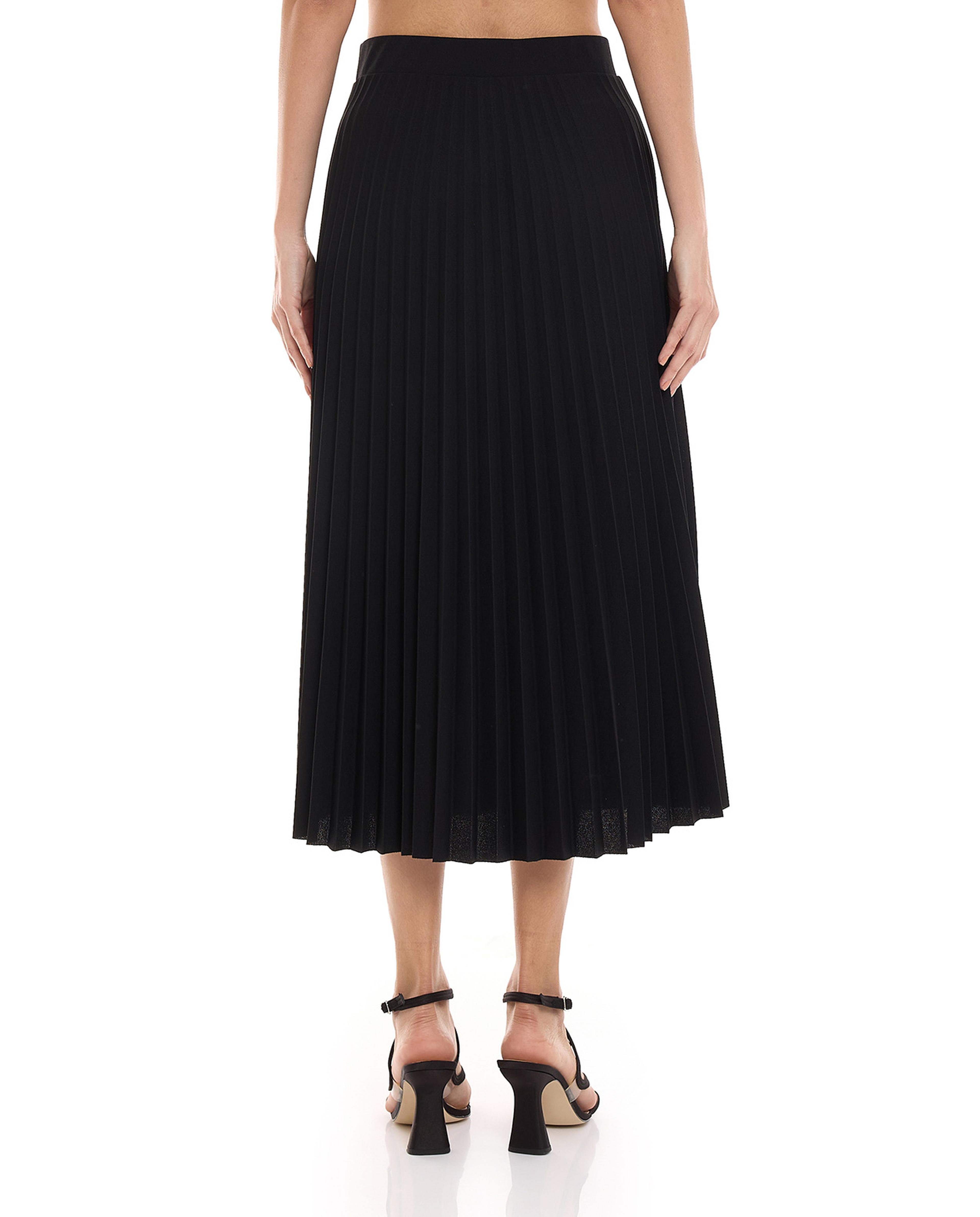 Pleated A-Line Midi Skirt