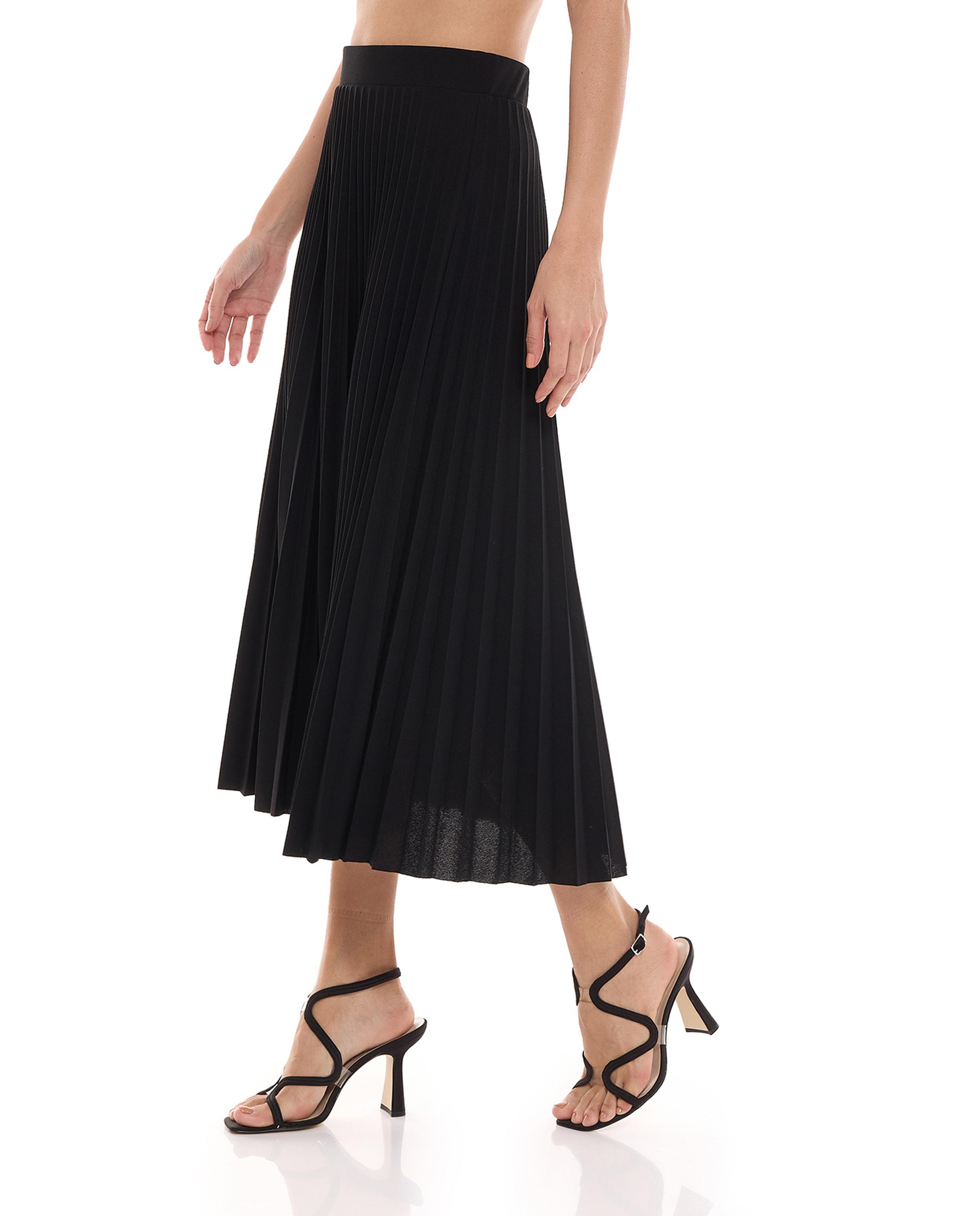 Pleated A-Line Midi Skirt