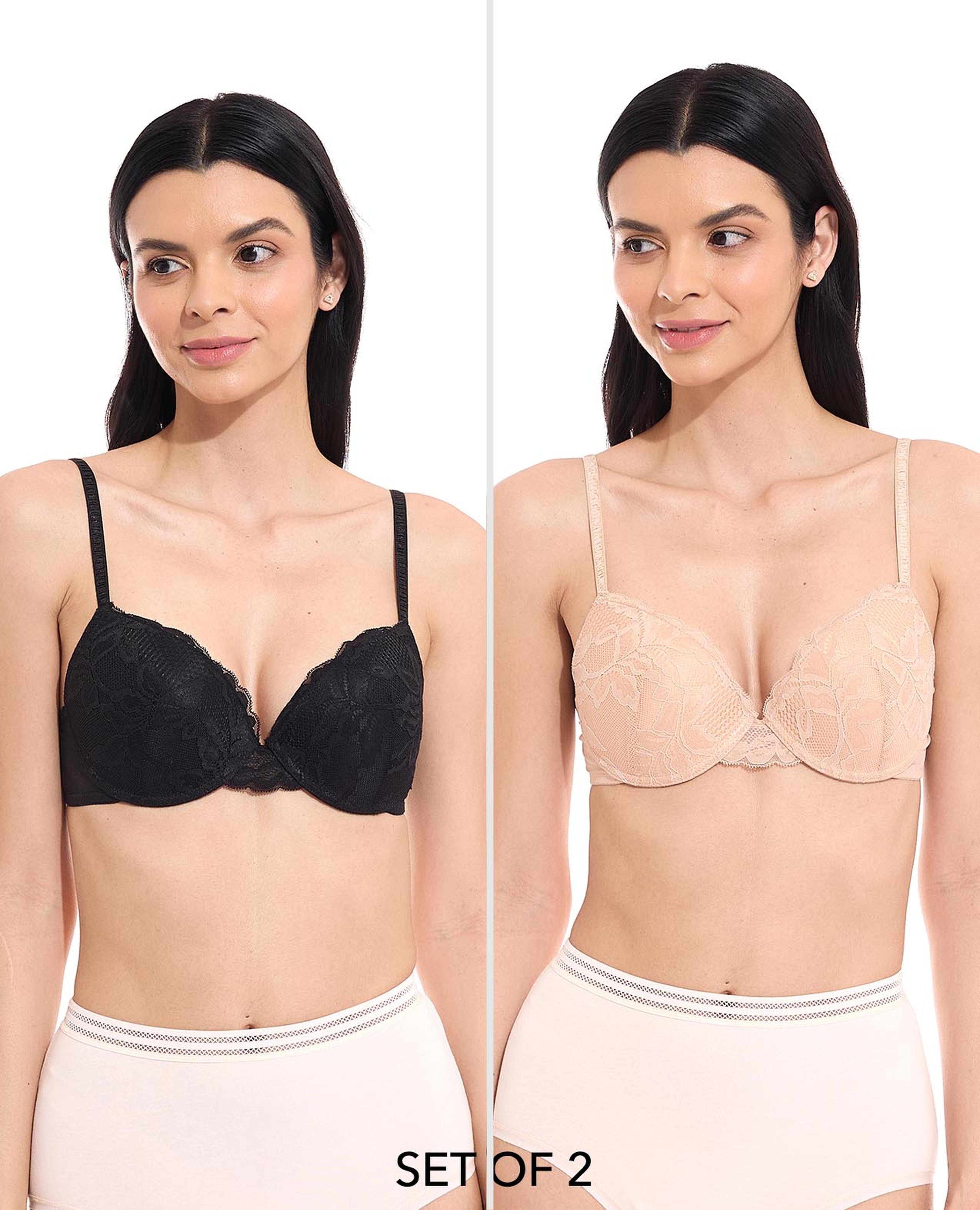 Pack of 2 Lace Lightly Padded Bras