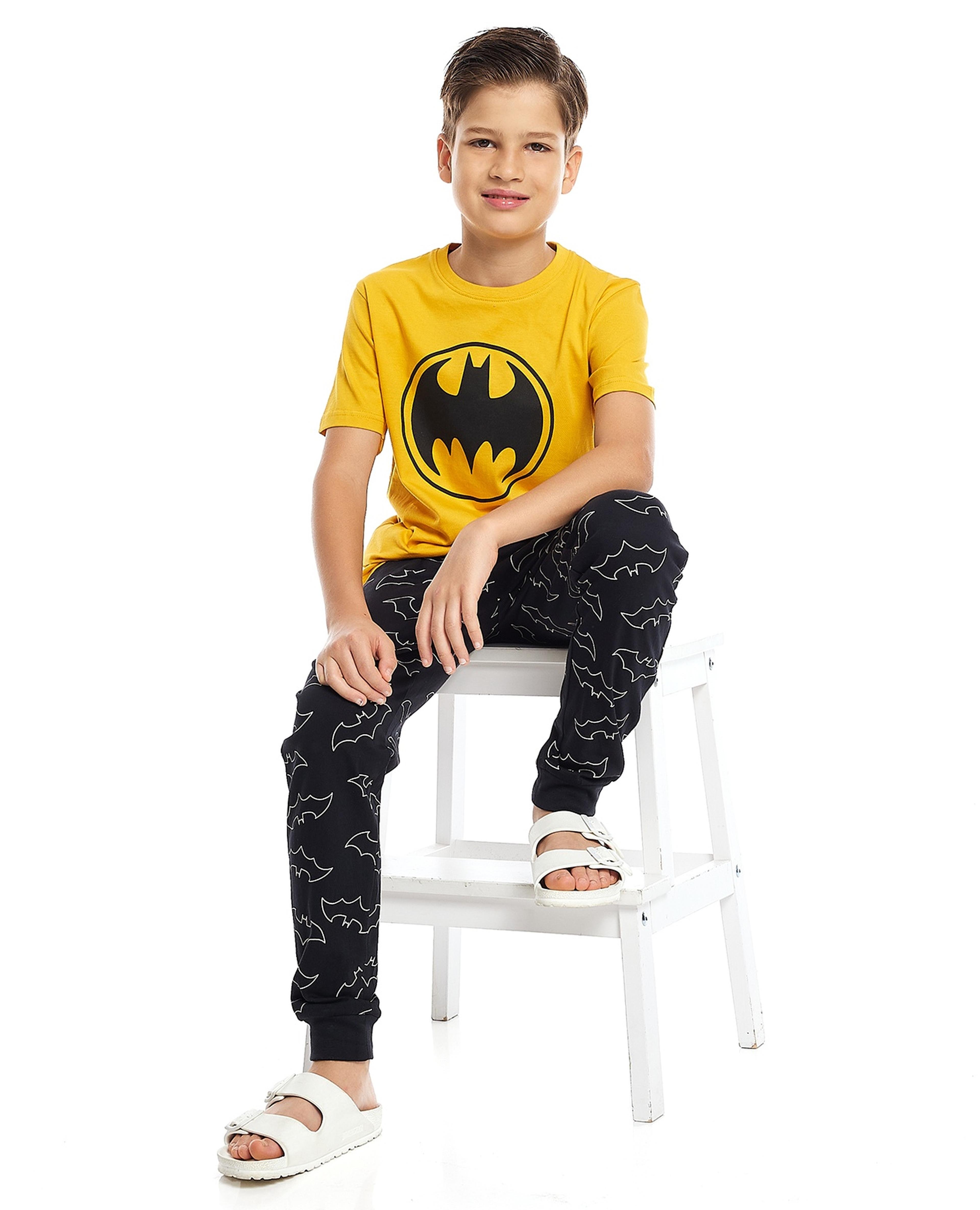 Batman Printed Short Sleeves Pajama Set