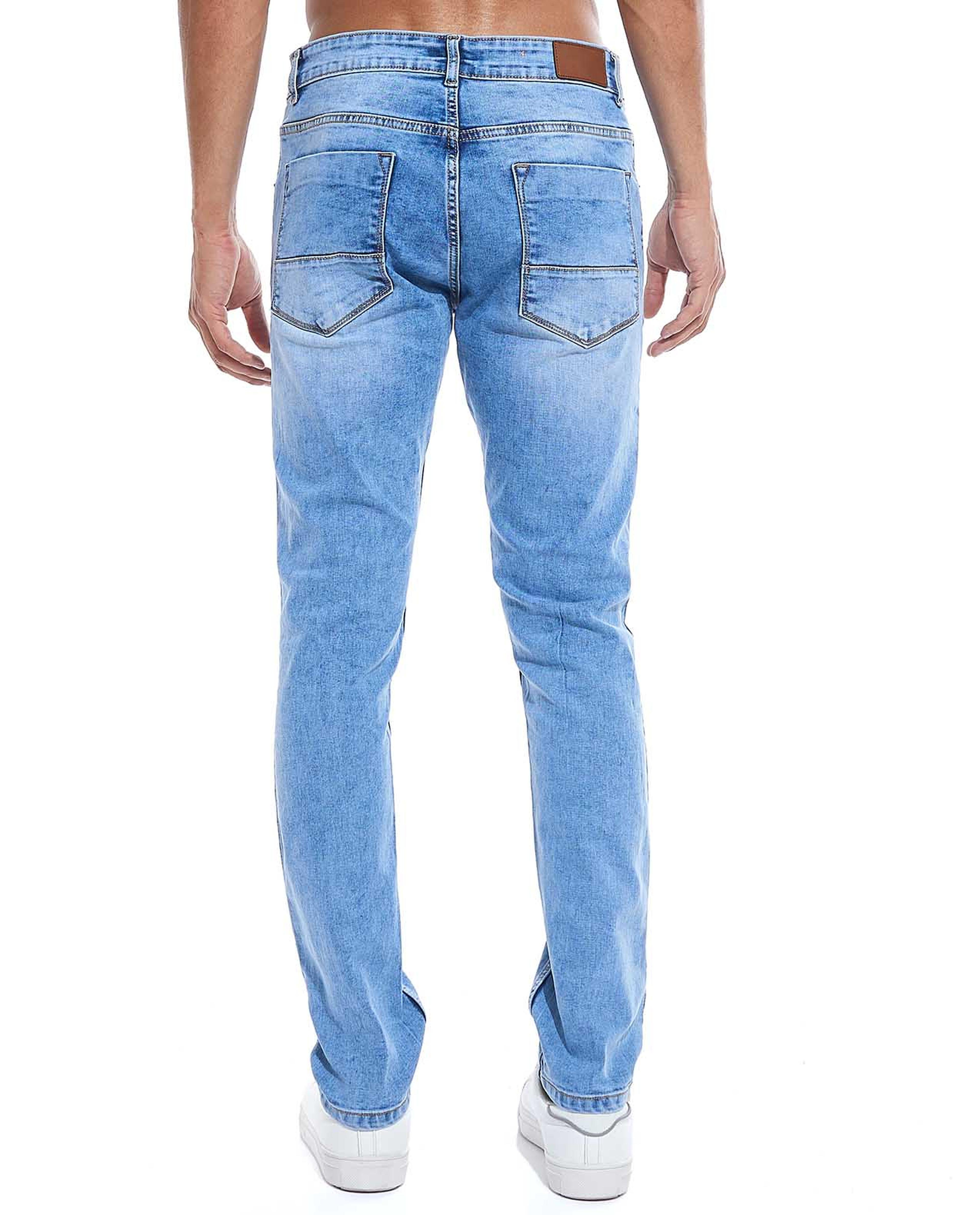 Faded Regular Fit Jeans with Button Closure
