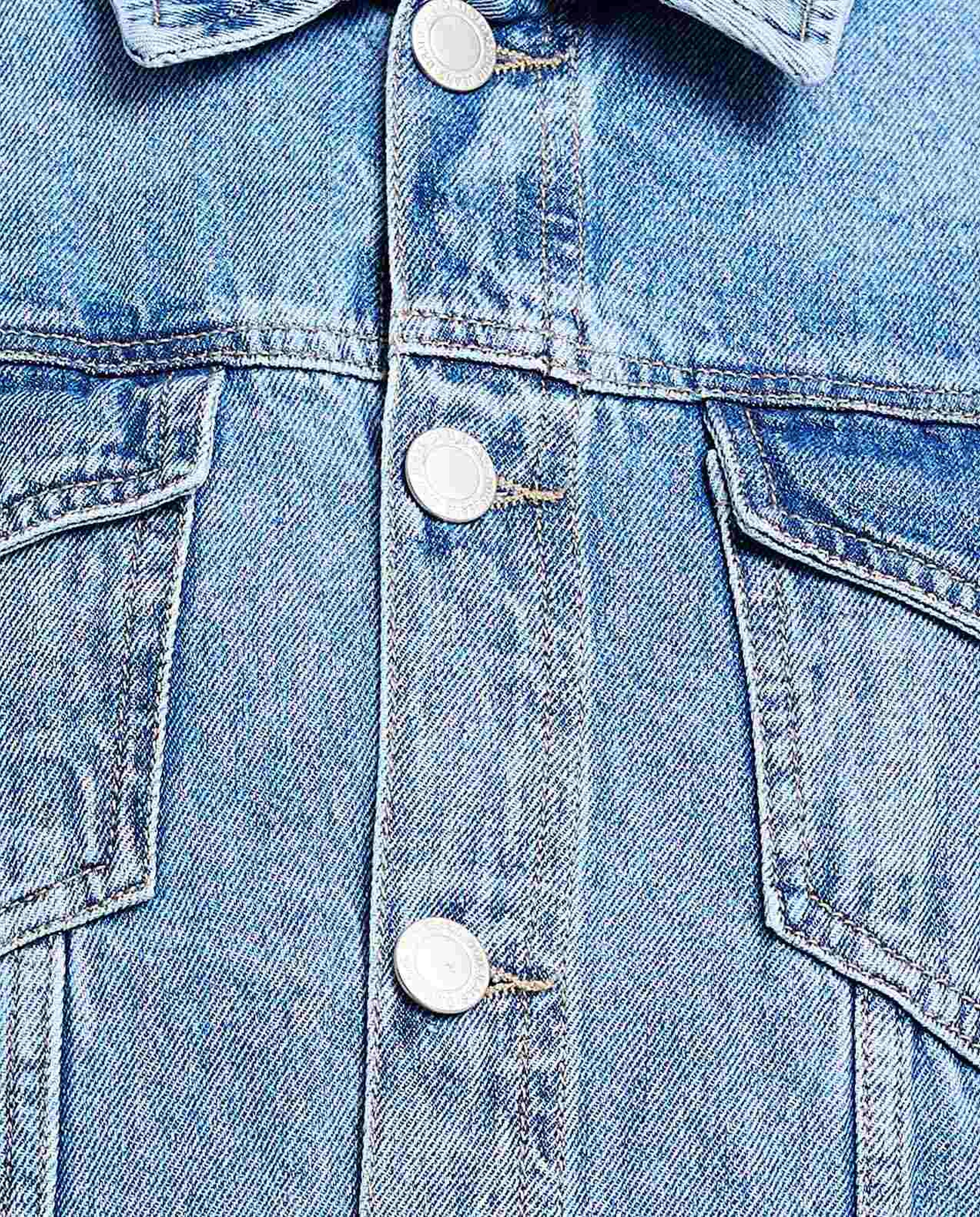 Faded Denim Jacket with Button Closure
