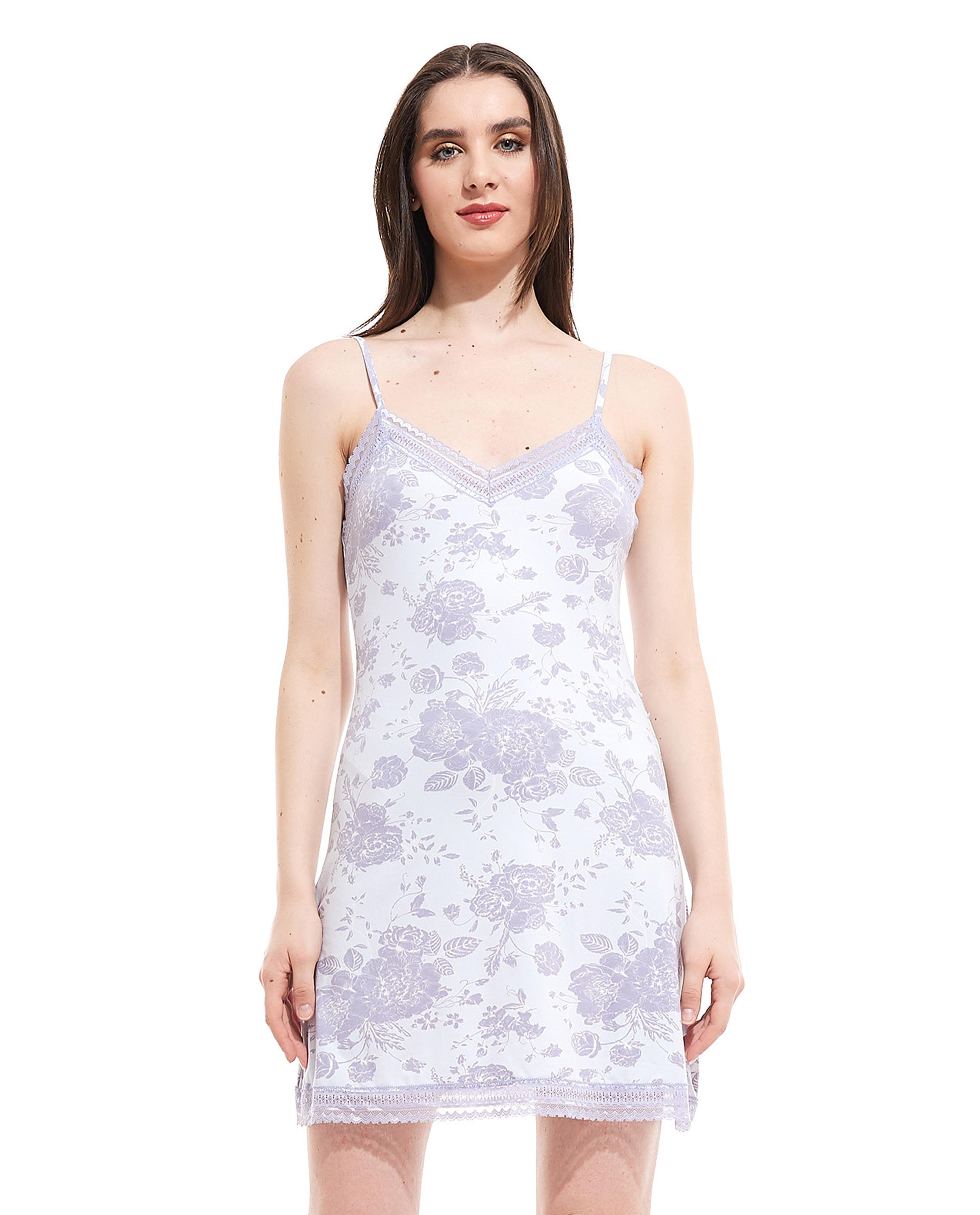 Printed Lace Trim Nightdress