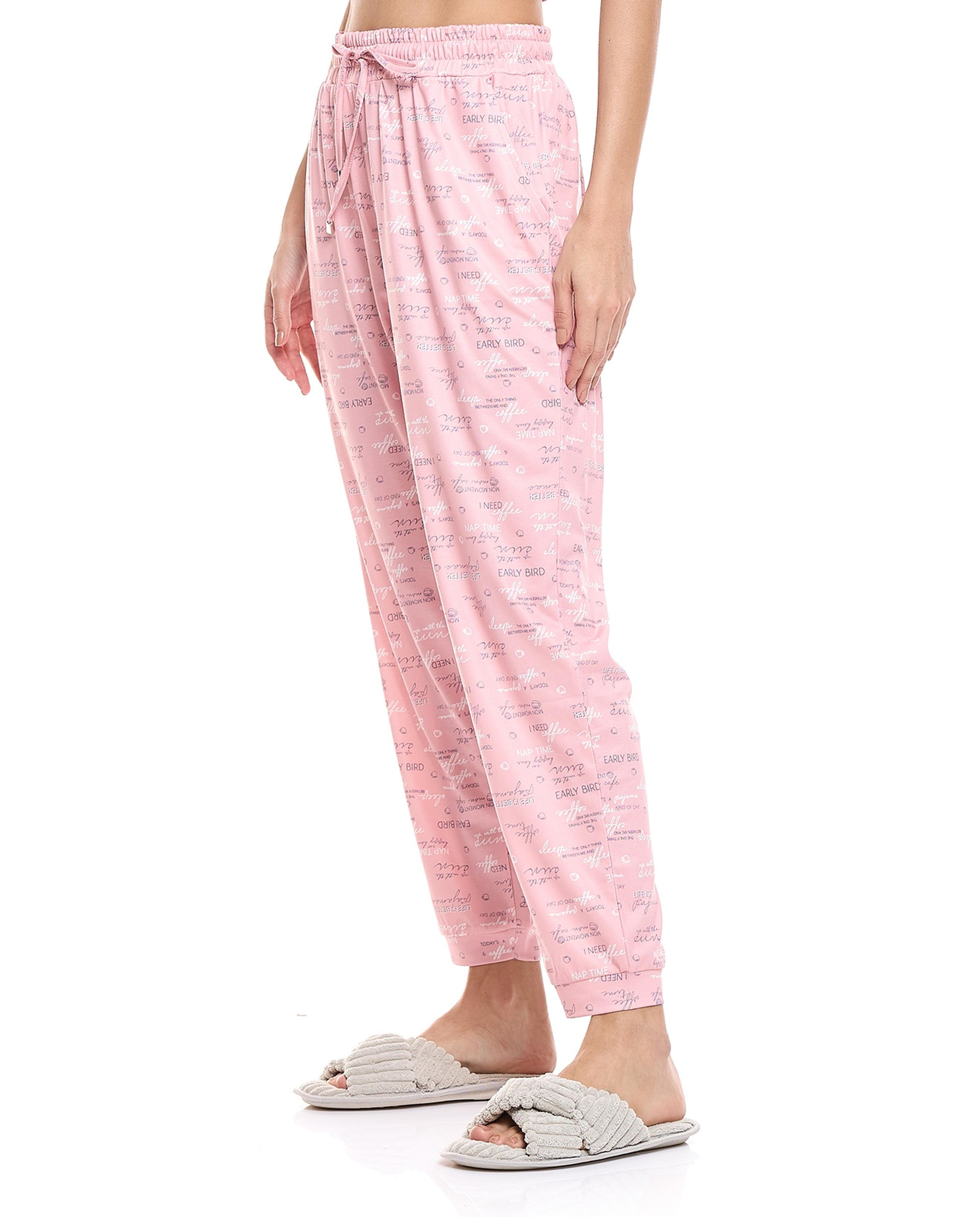 Printed Pajama Pants with Drawstring Waist