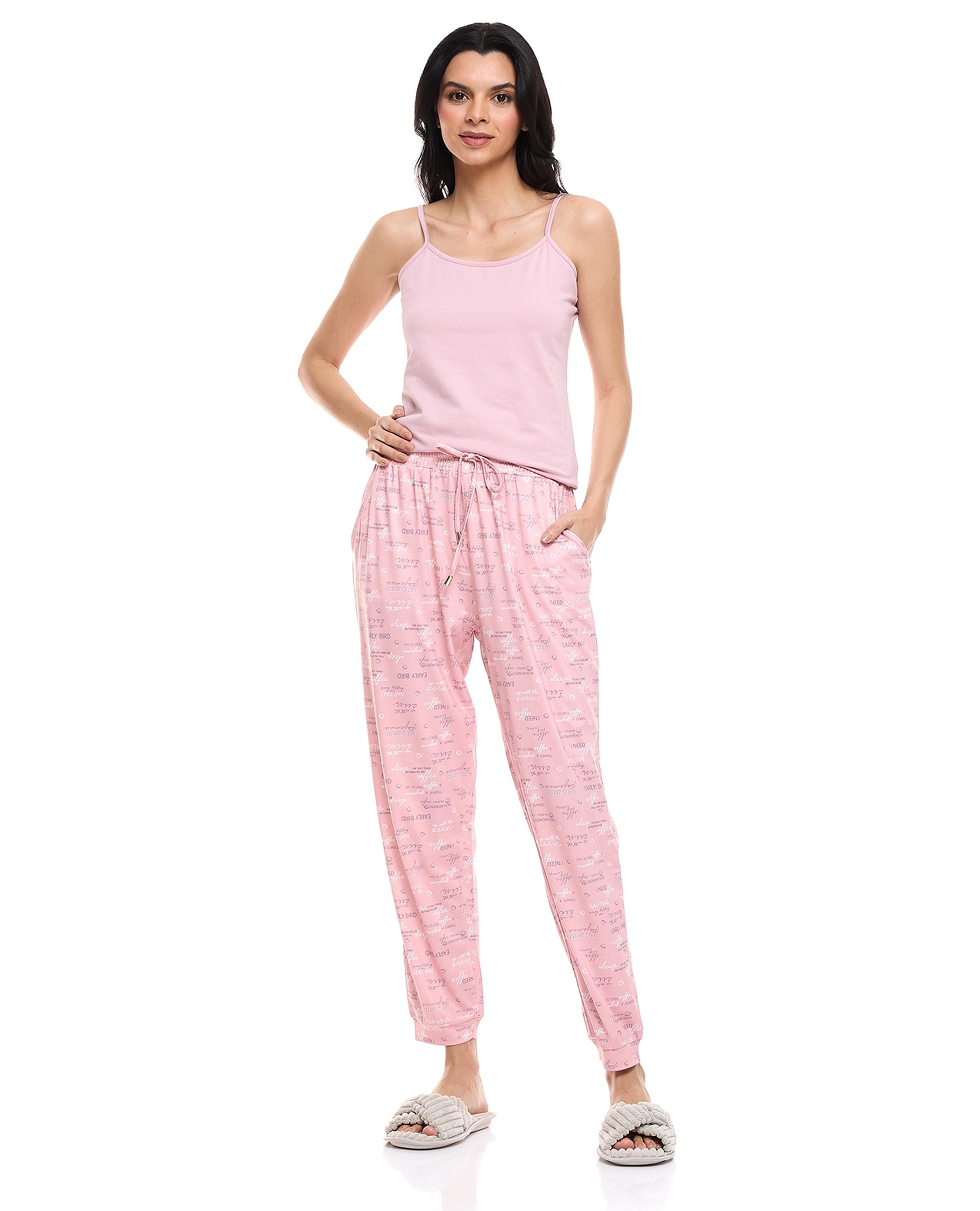 Printed Pajama Pants with Drawstring Waist