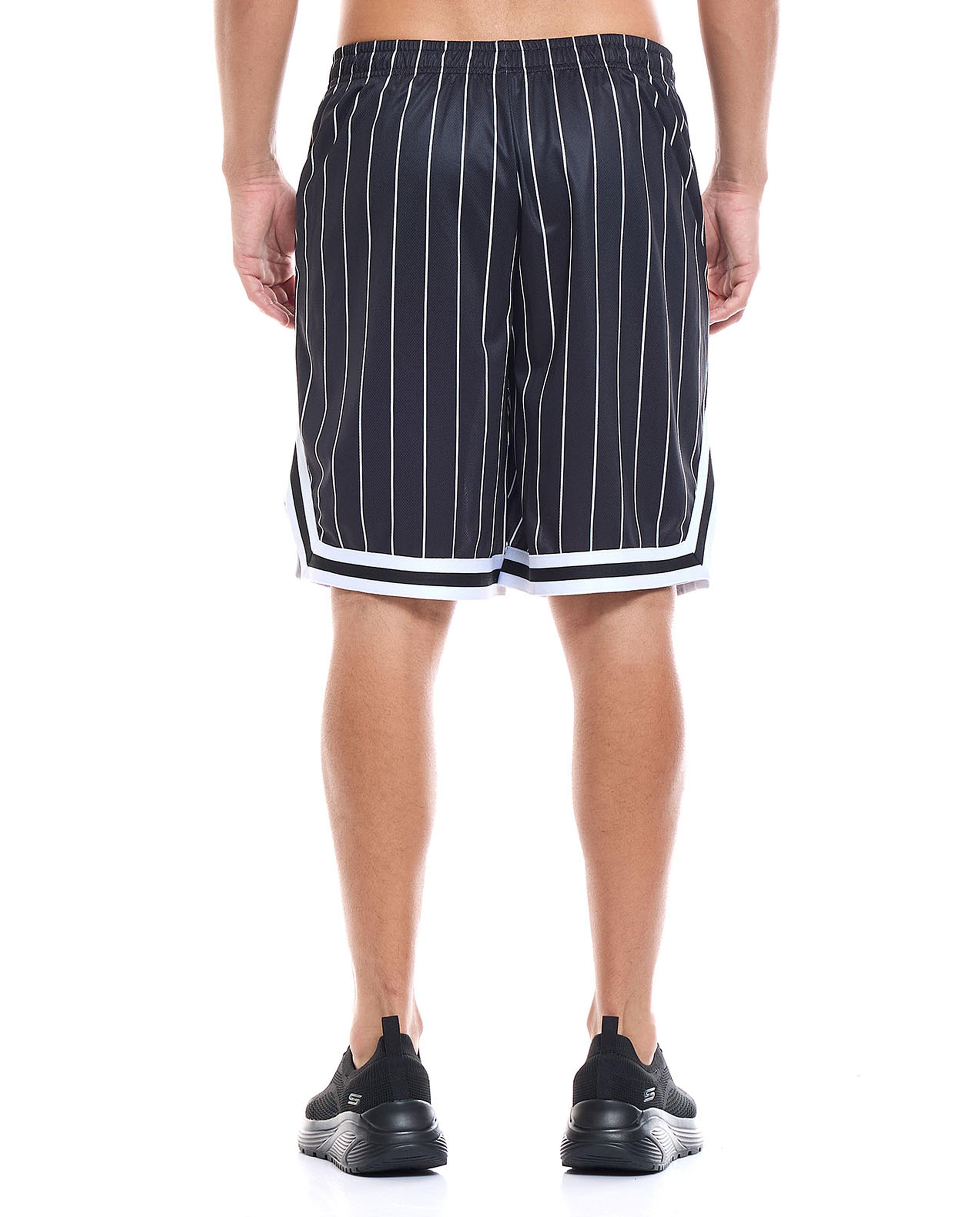 Striped Active Shorts with Elastic Waist