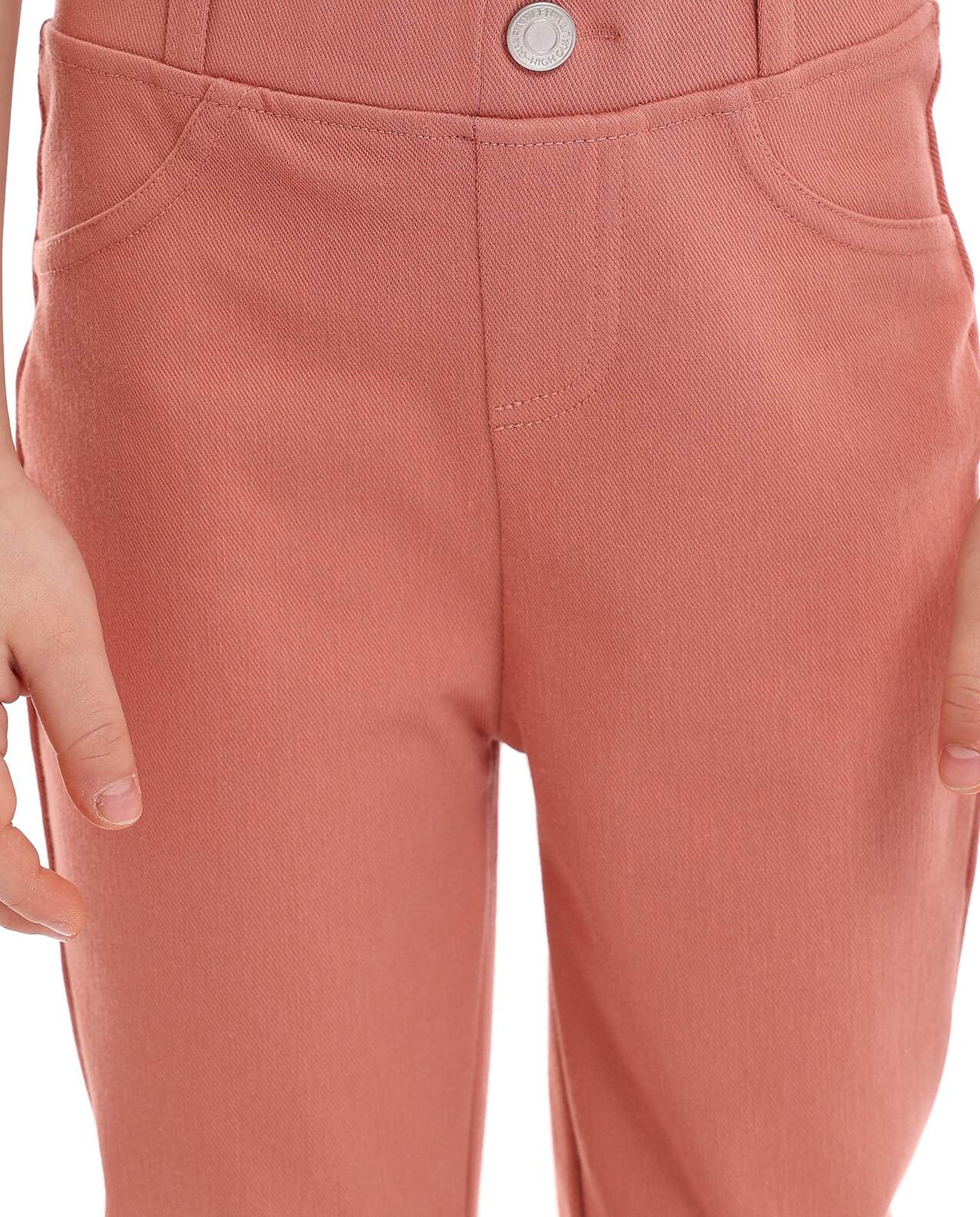 Solid Skinny Pants with Elastic Waist