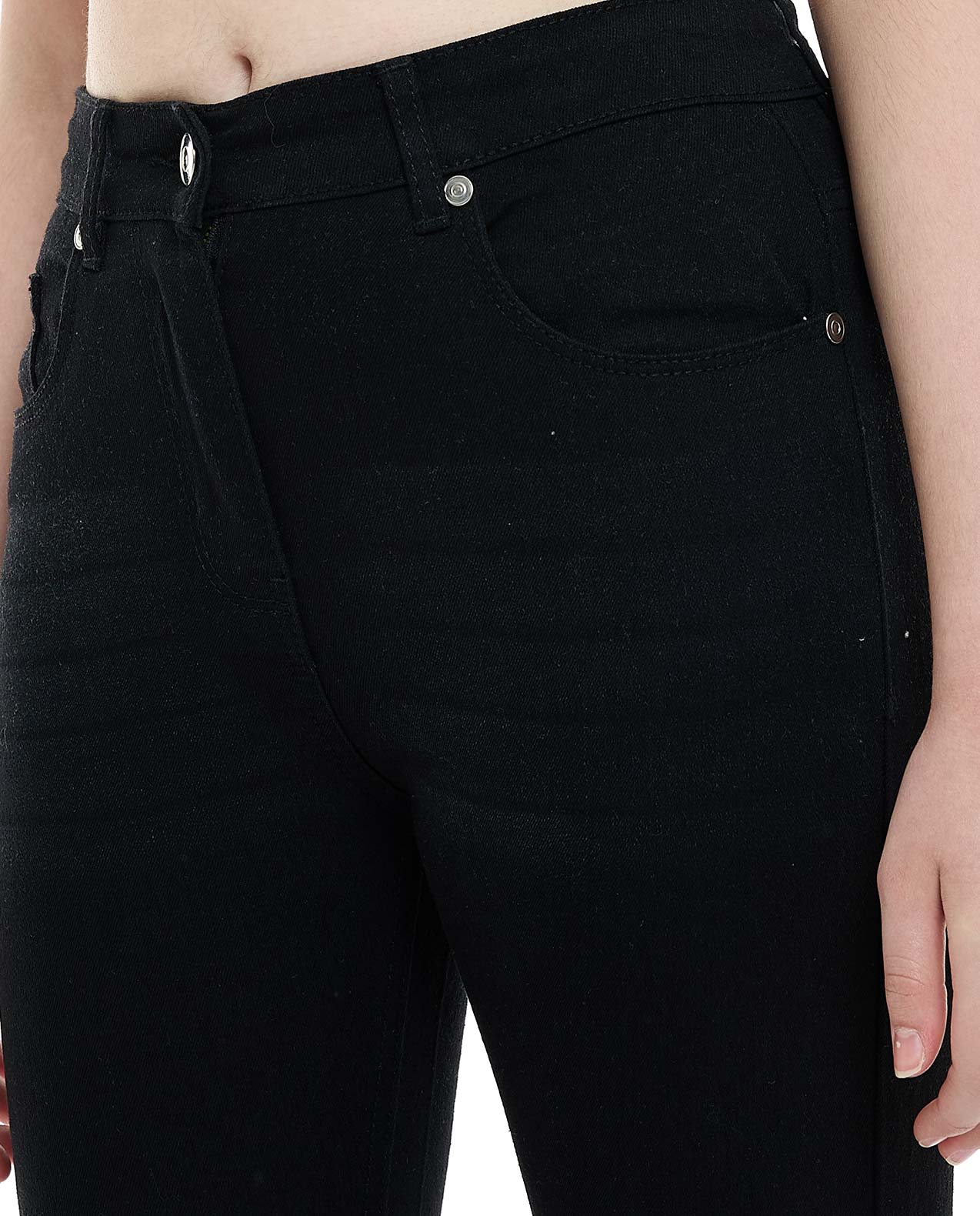Solid Jeans with Button Closure