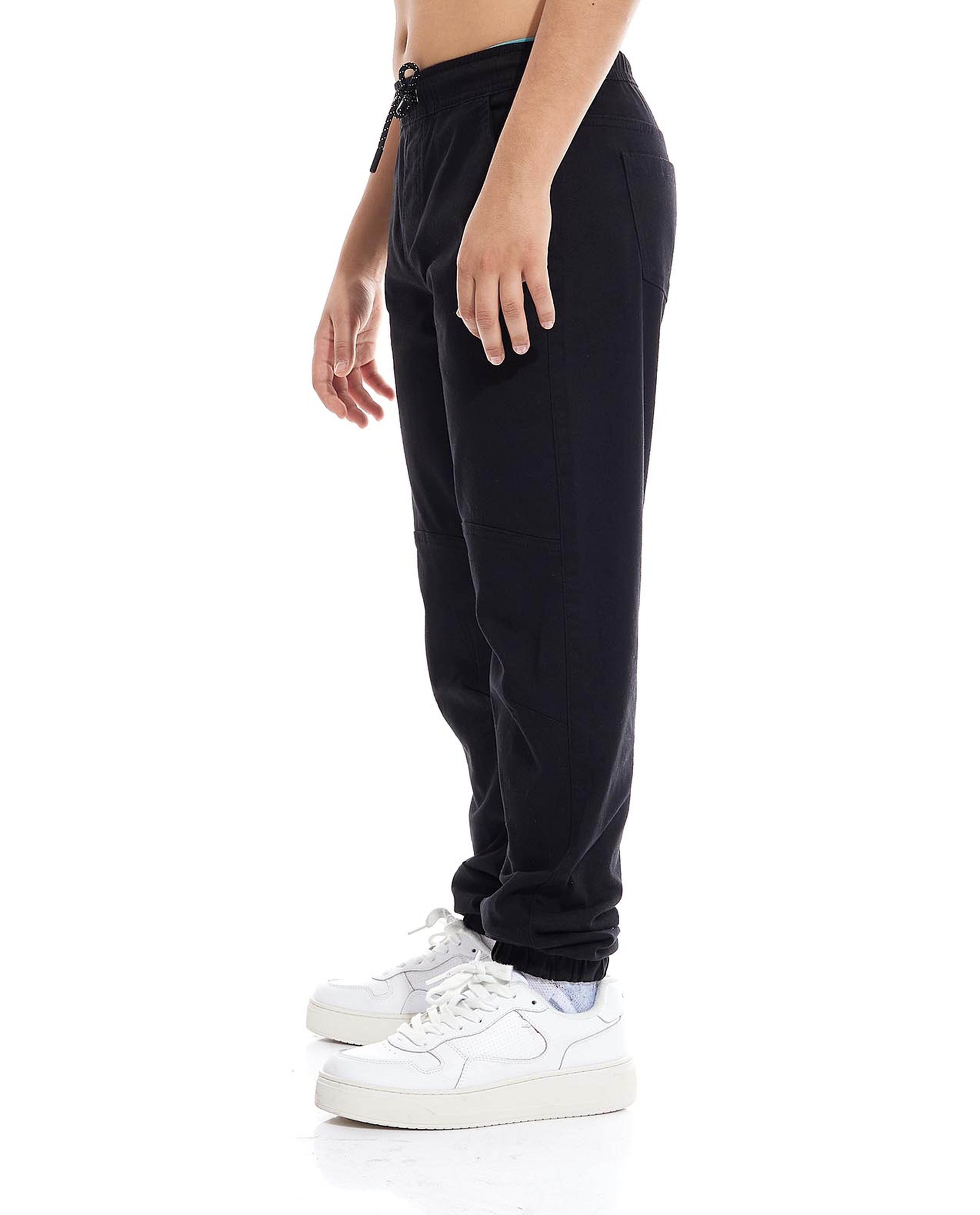 Solid Relaxed Fit Pants with Drawstring Waist
