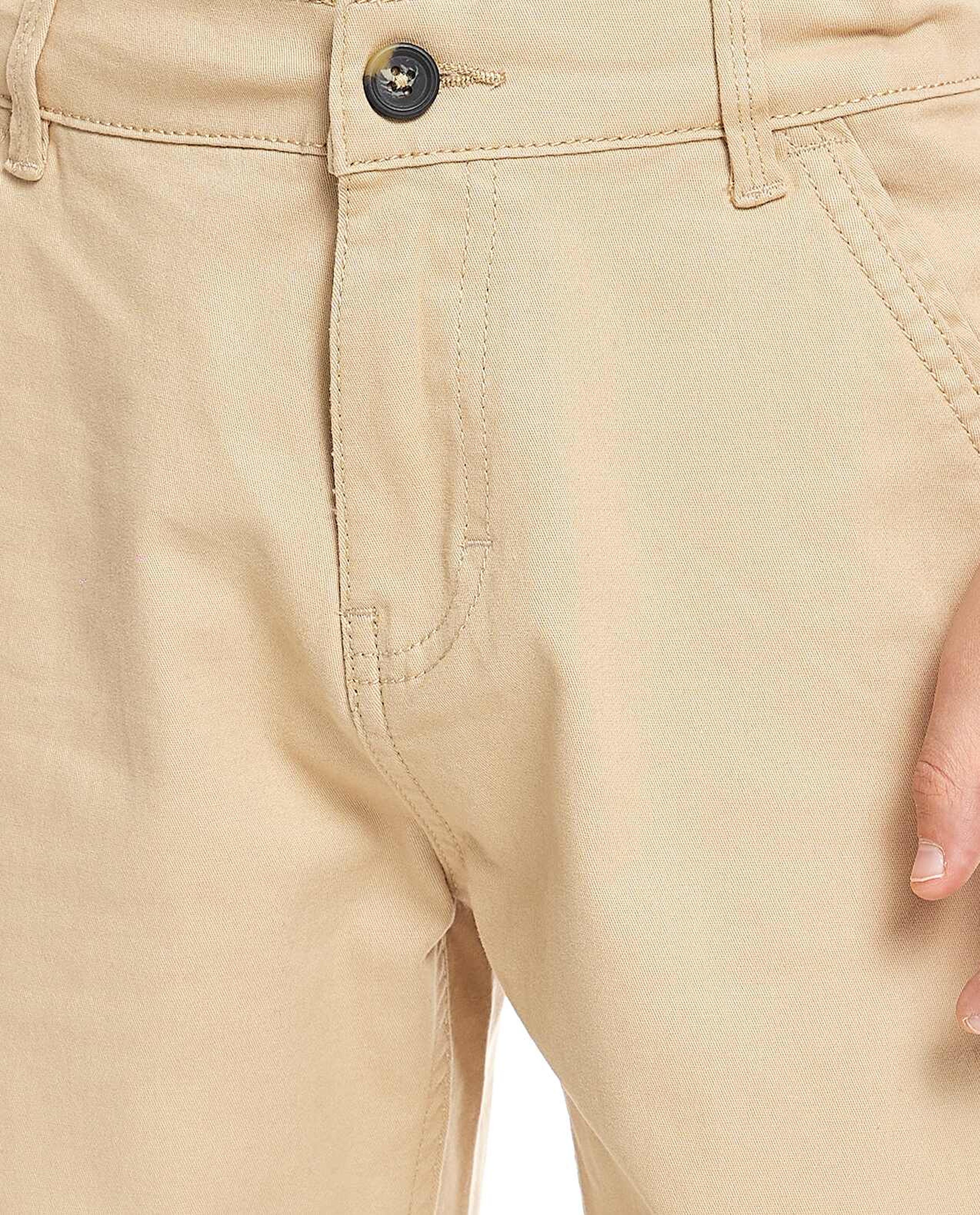 Solid Straight Fit Chino Pants