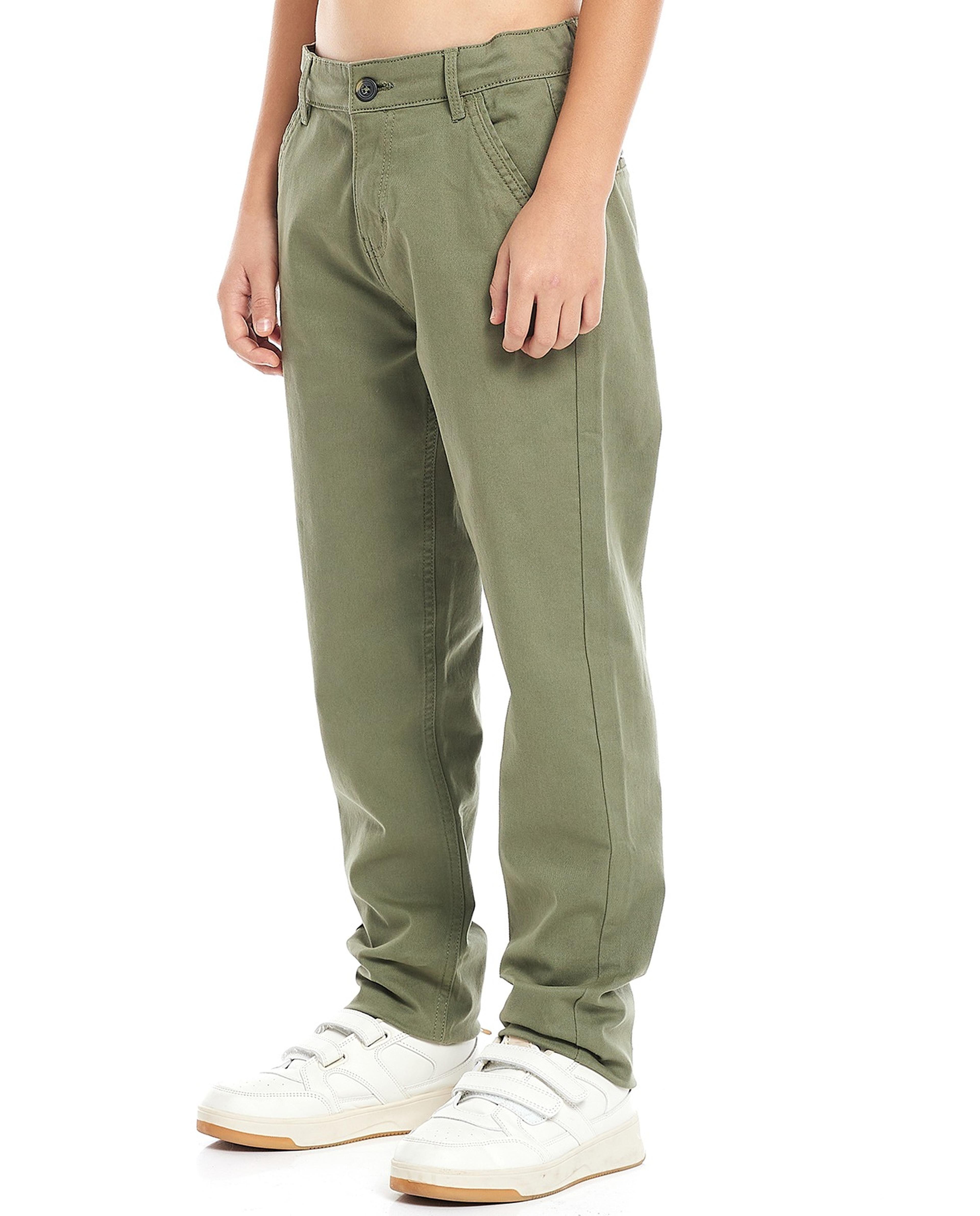 Solid Straight Fit Chino Pants