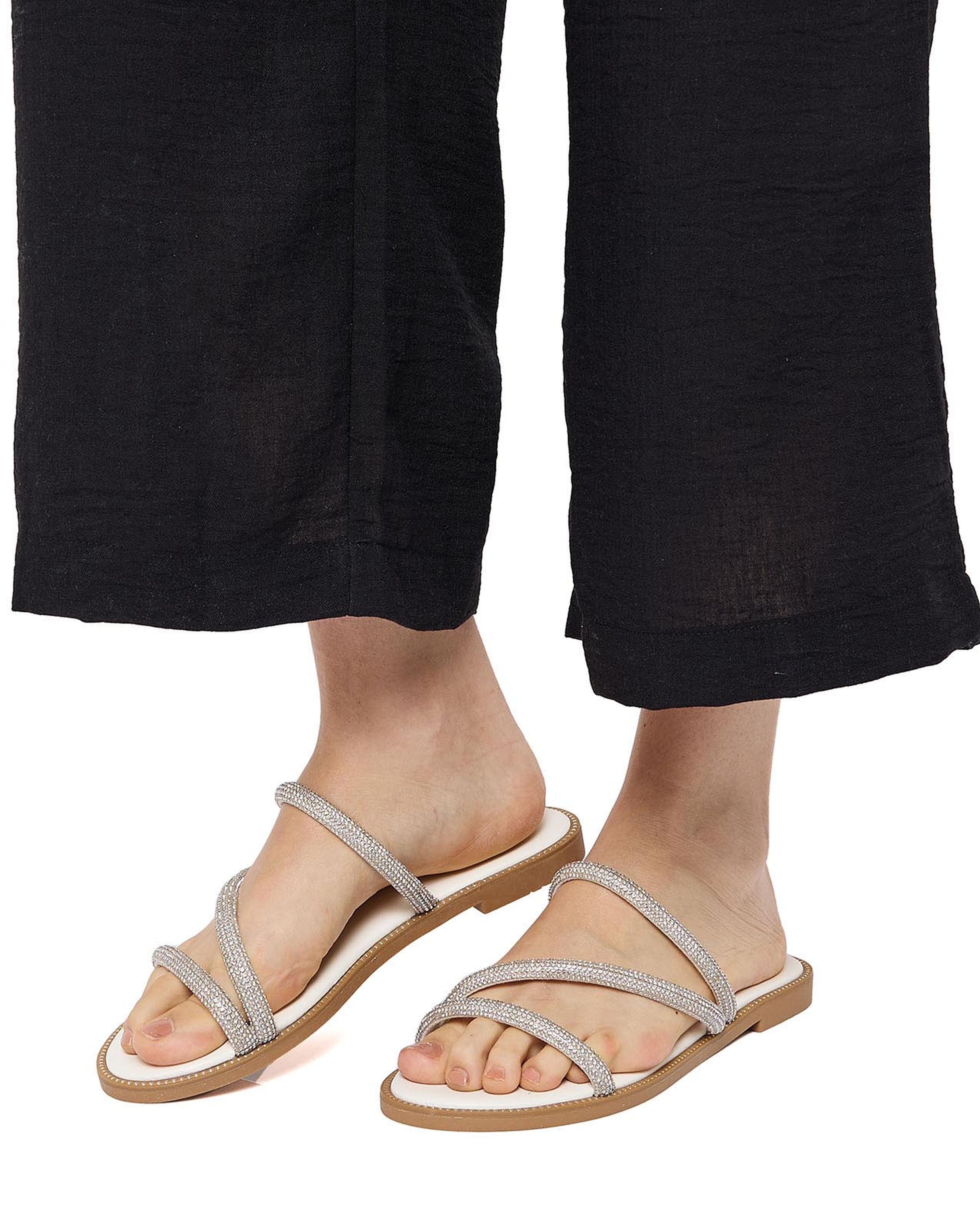 Embellished Strappy Flat Sandals