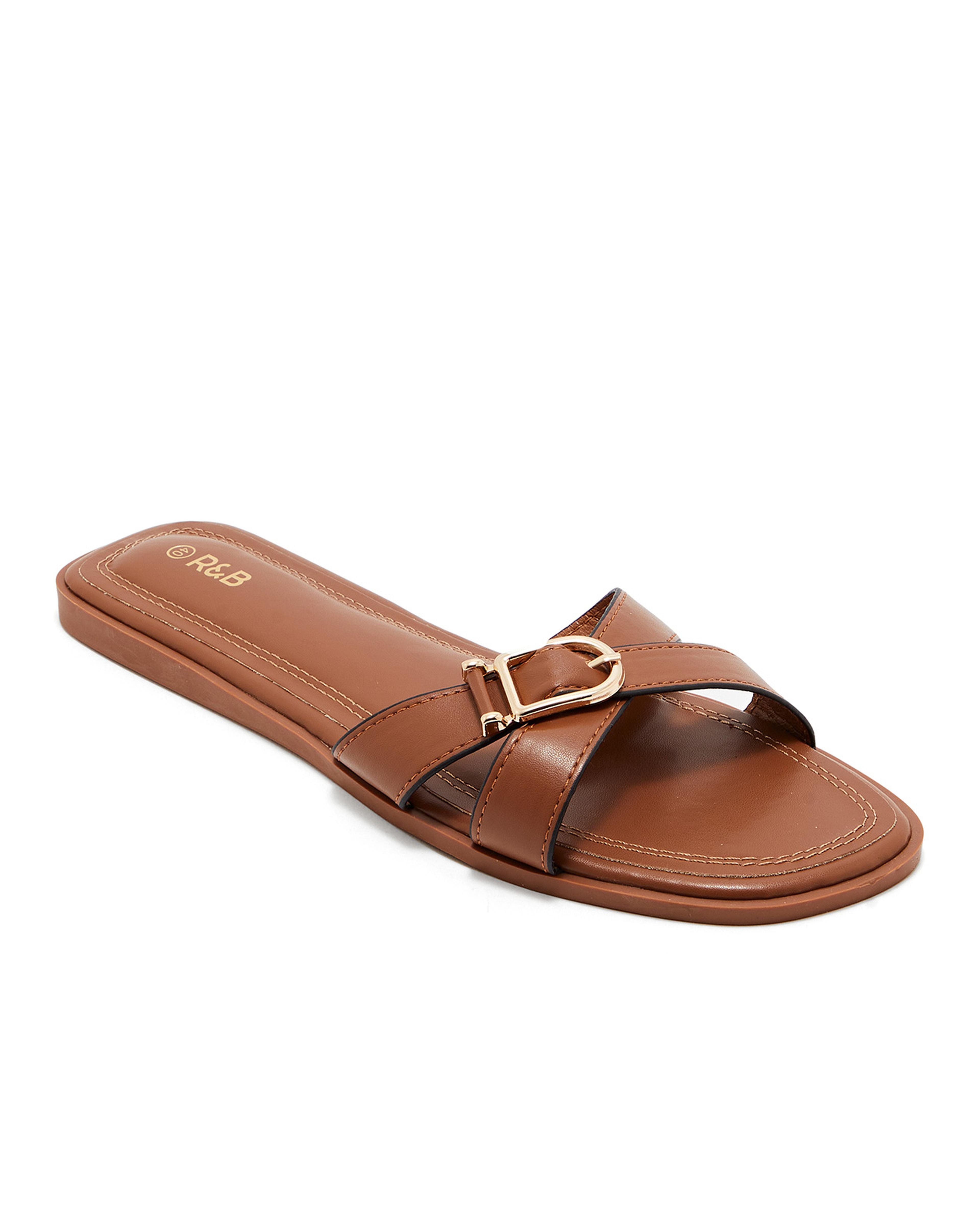 Crossover Strap Flat Sandals