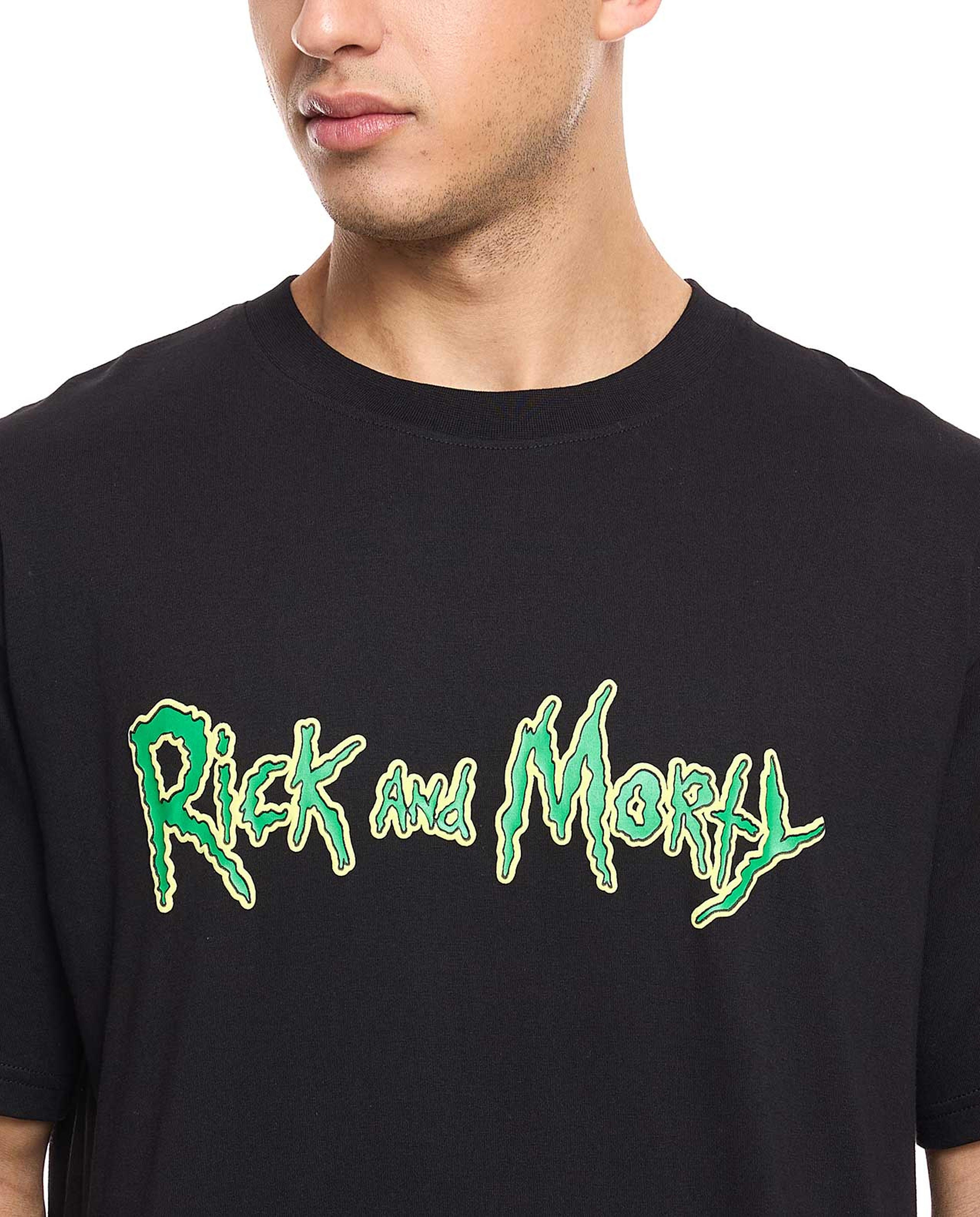 Rick and Morty Printed T-Shirt with Crew Neck and Short Sleeves