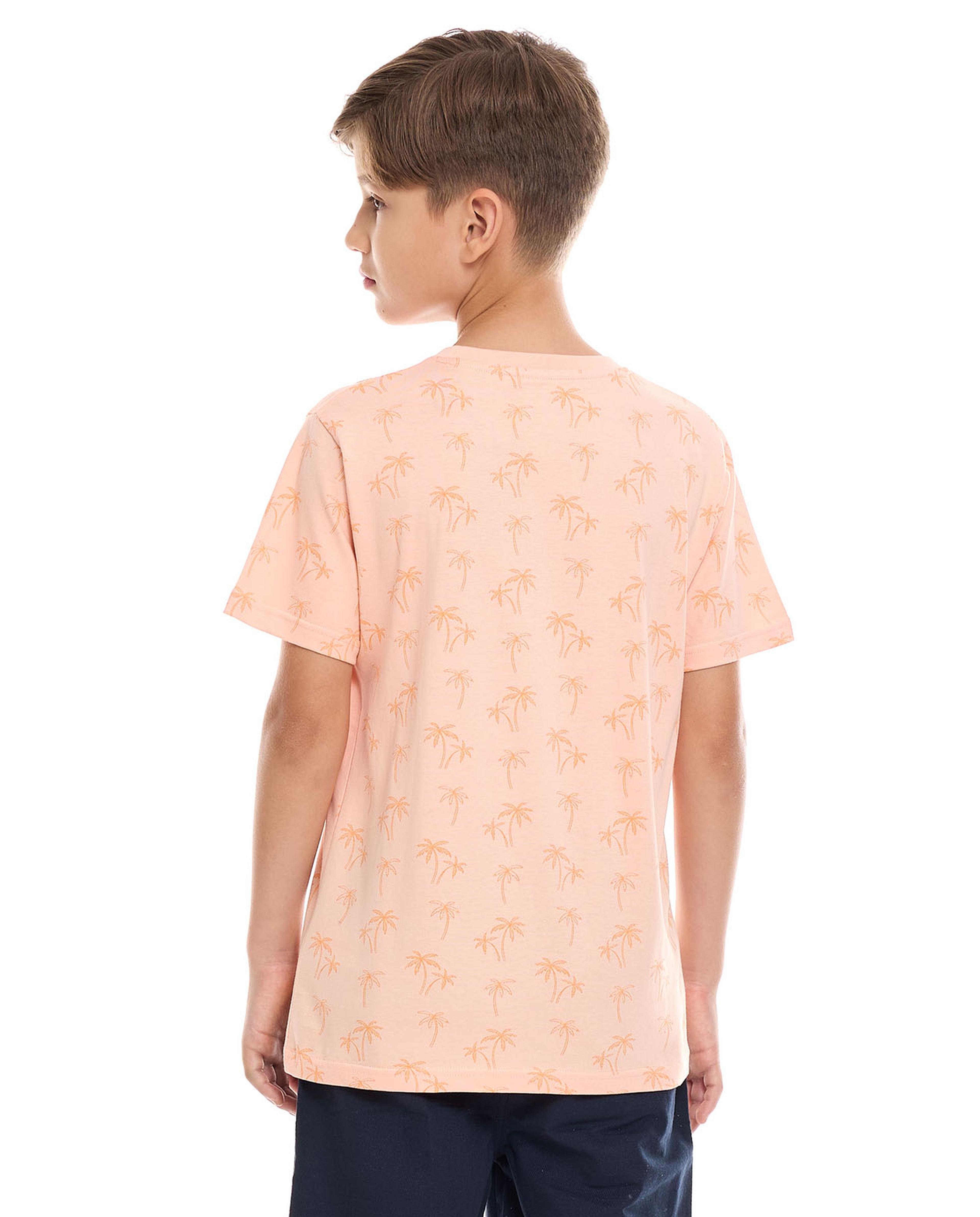 All Over Print T-Shirt with Crew Neck and Short Sleeves