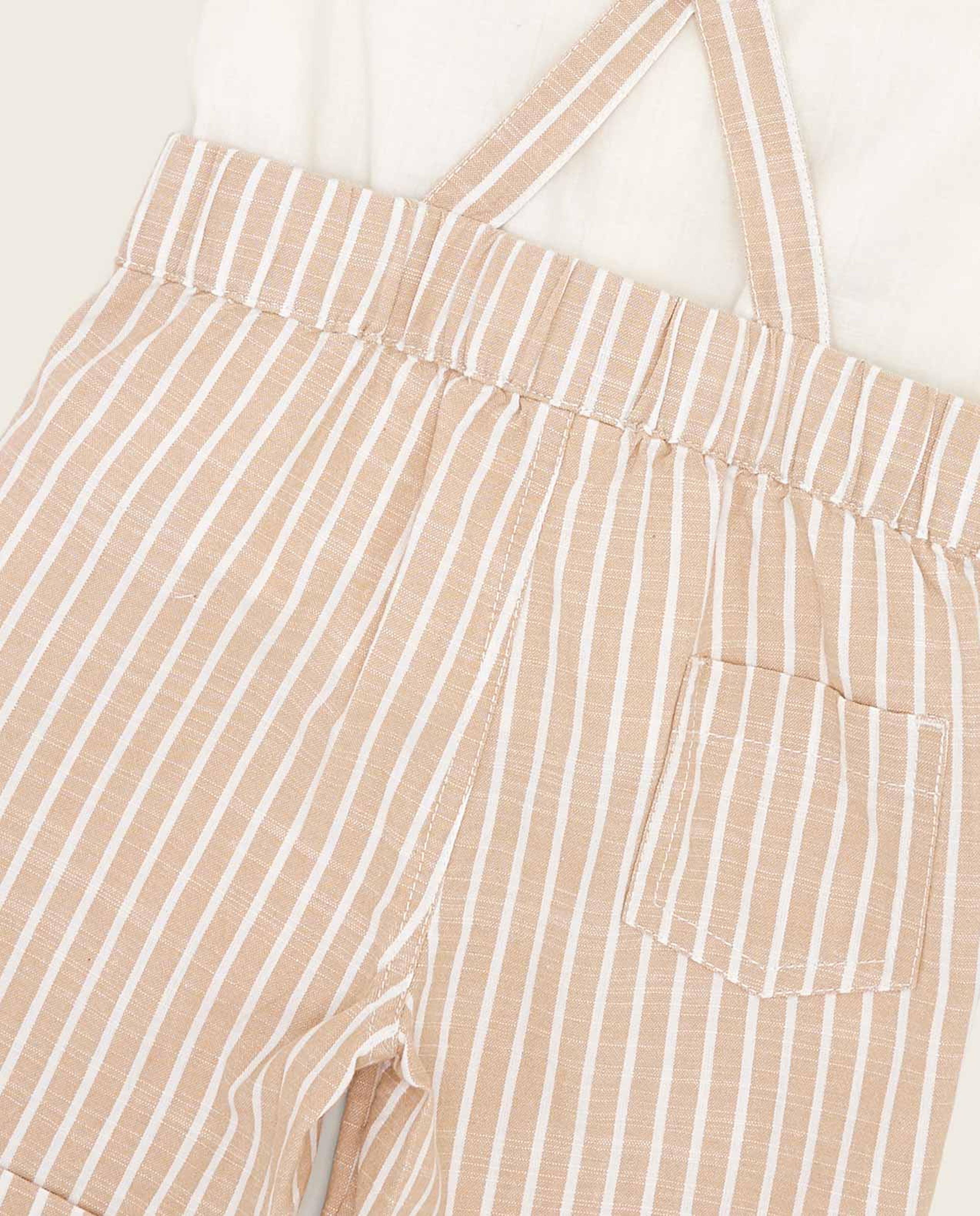 Solid Shirt and Striped Shorts Set