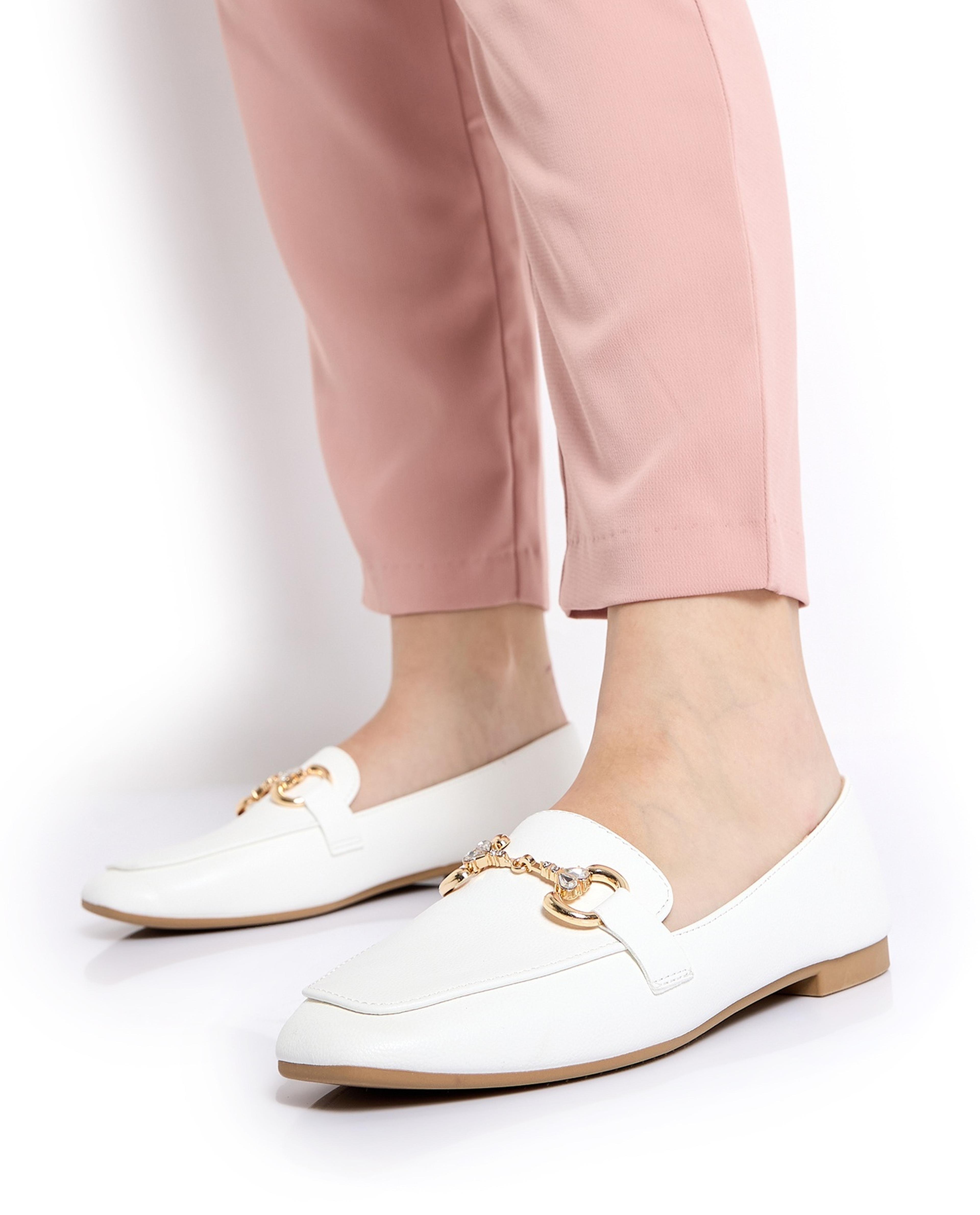 Metal Accent Loafers
