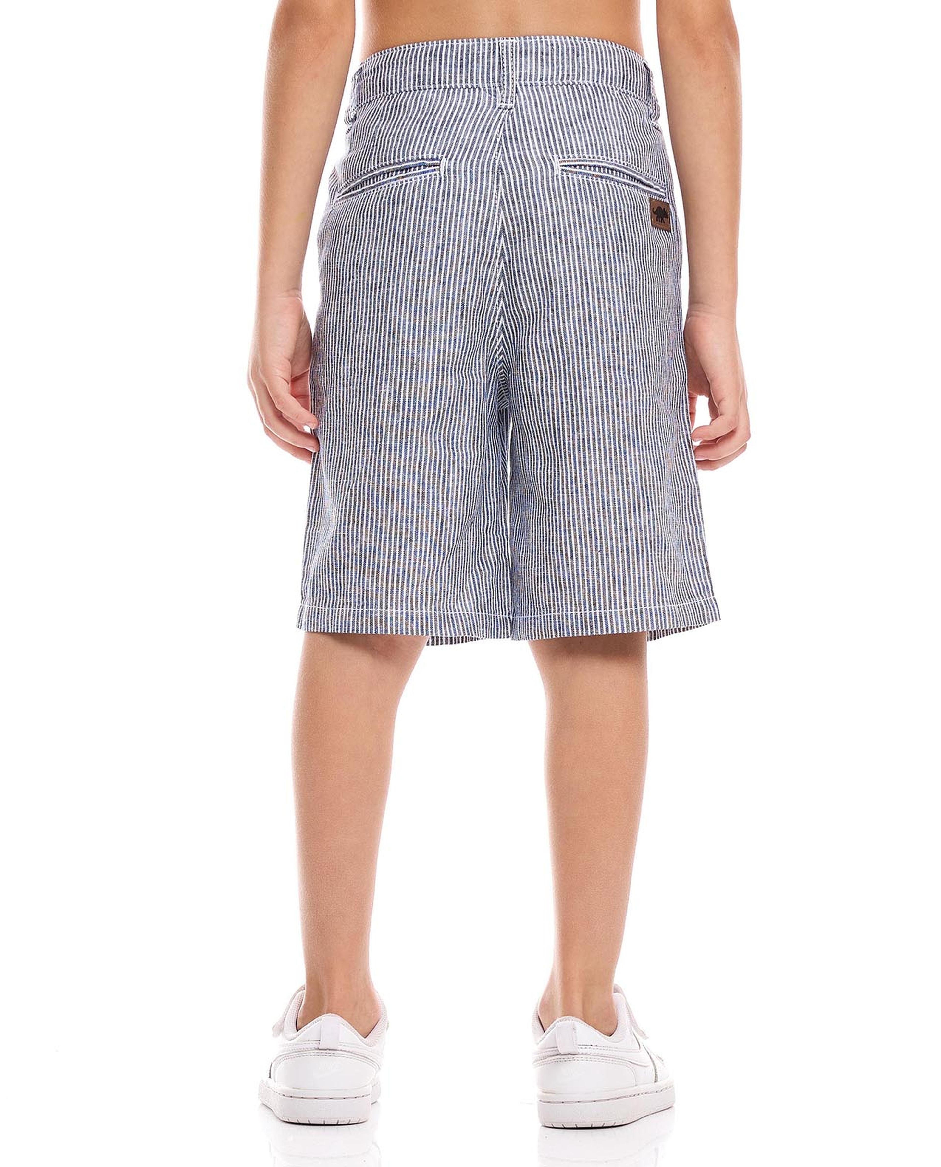 Striped Shorts with Button Closure