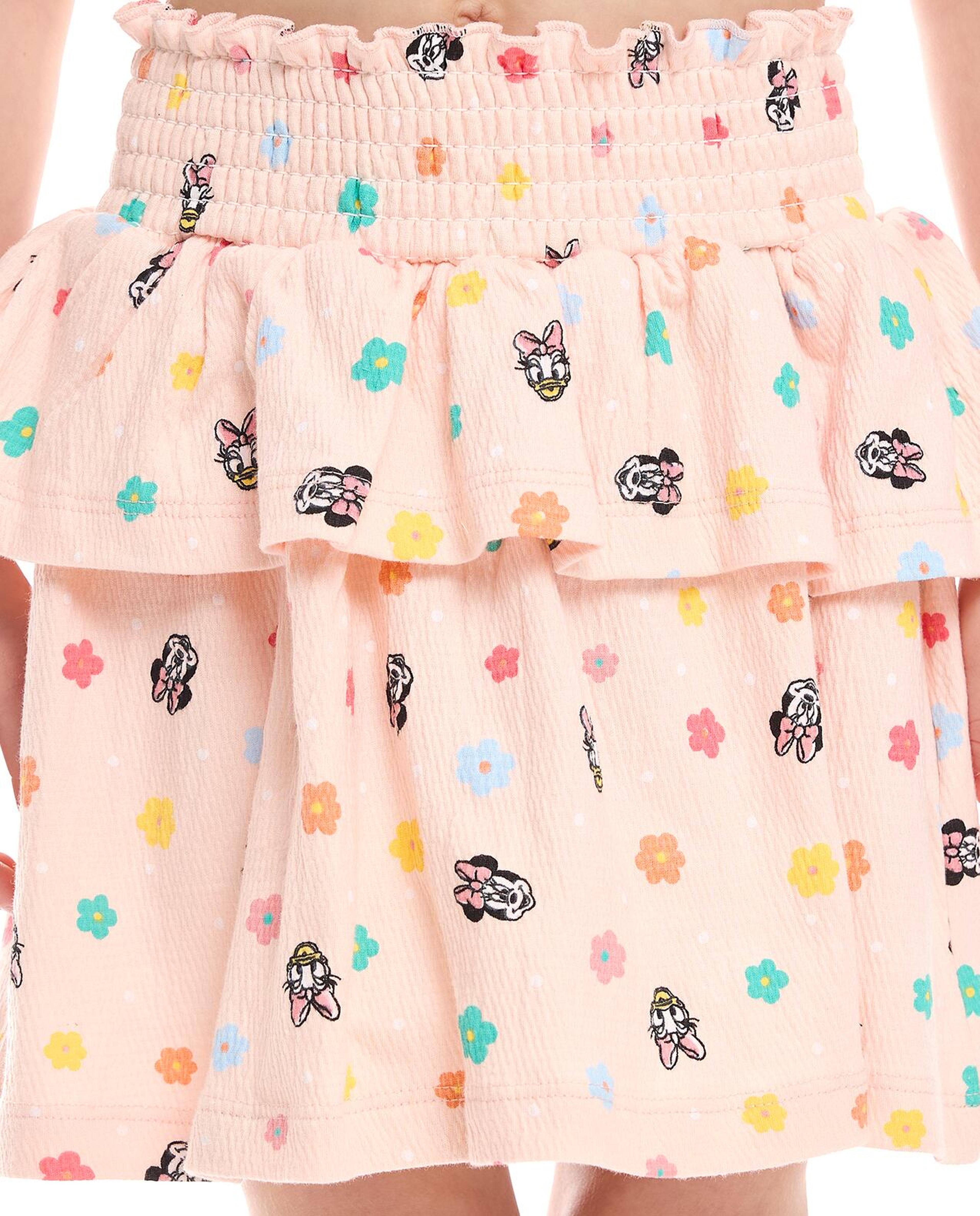 Minnie & Daisy Duck Print Layered Skirt