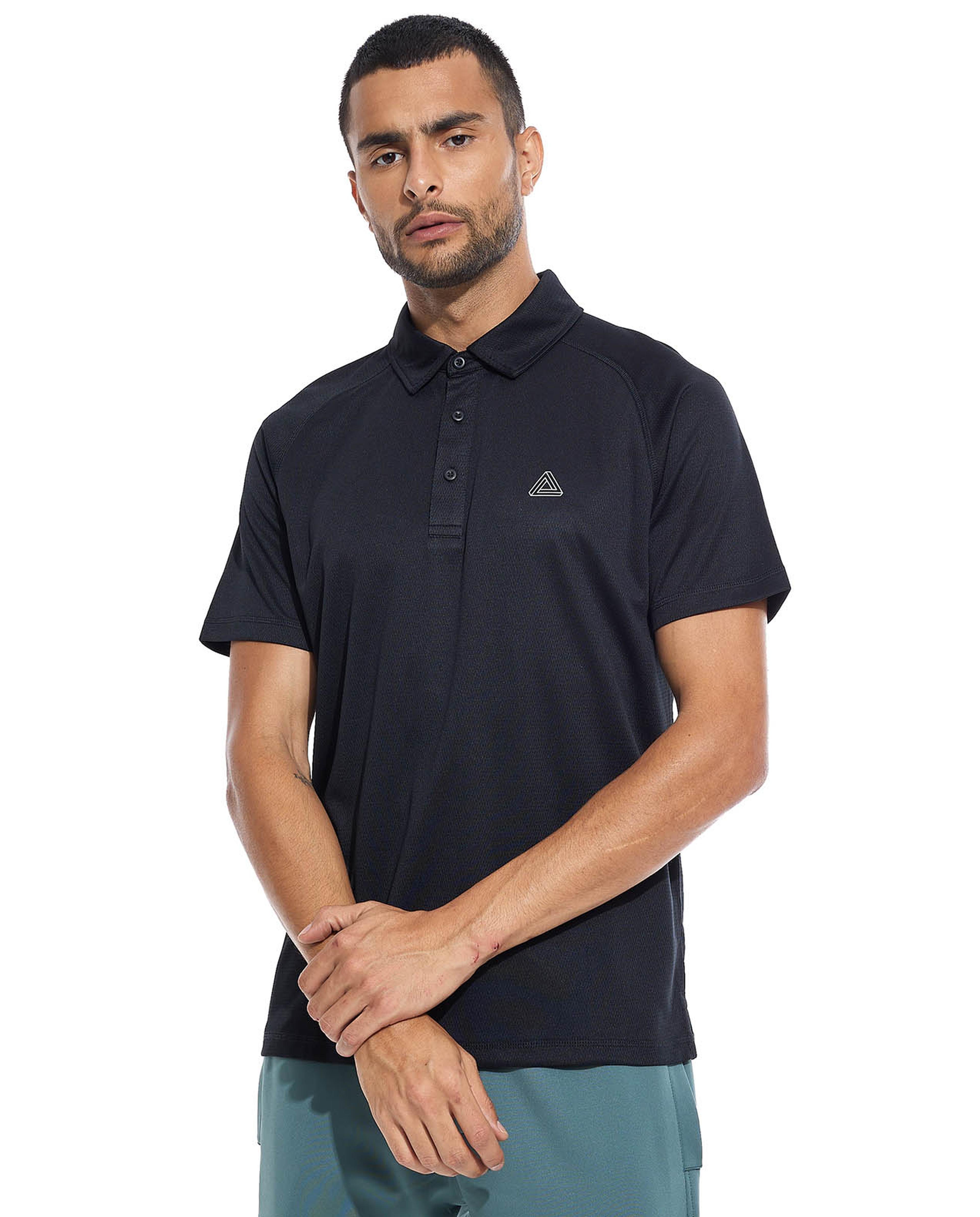 Logo Printed Polo T-Shirt with Short Sleeves