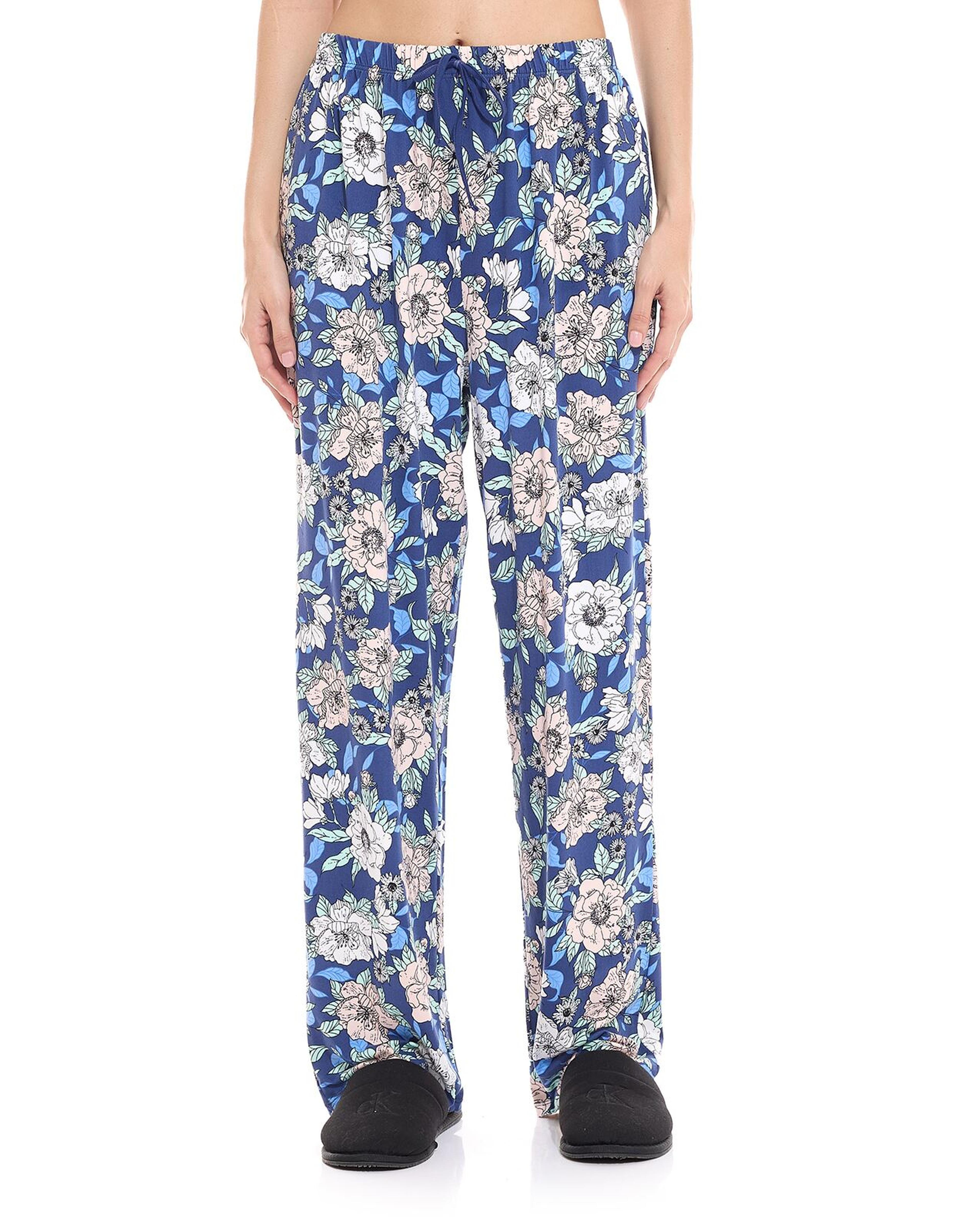 Floral Print Lounge Pants with Elastic Waist
