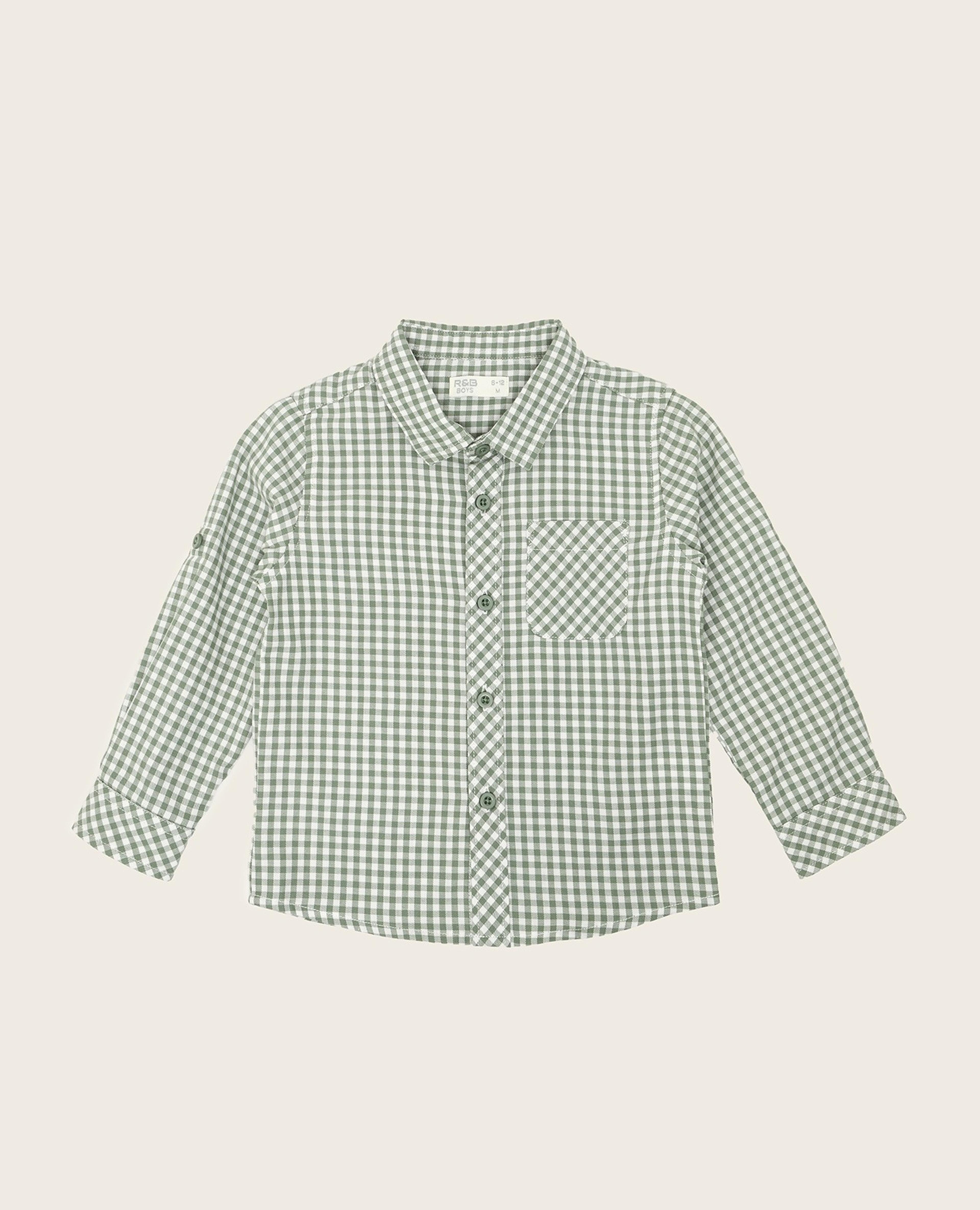 Checkered Shirt with Classic Collar and Long Sleeves